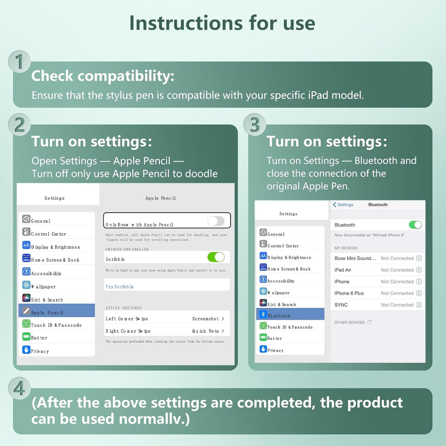 Stylus Pen for ipad with Magnetic Charging, Apple Pen for iPad 6th to 10th Generation Stylus, Compatible with 2018-2025 Apple Pro, mini 5/6