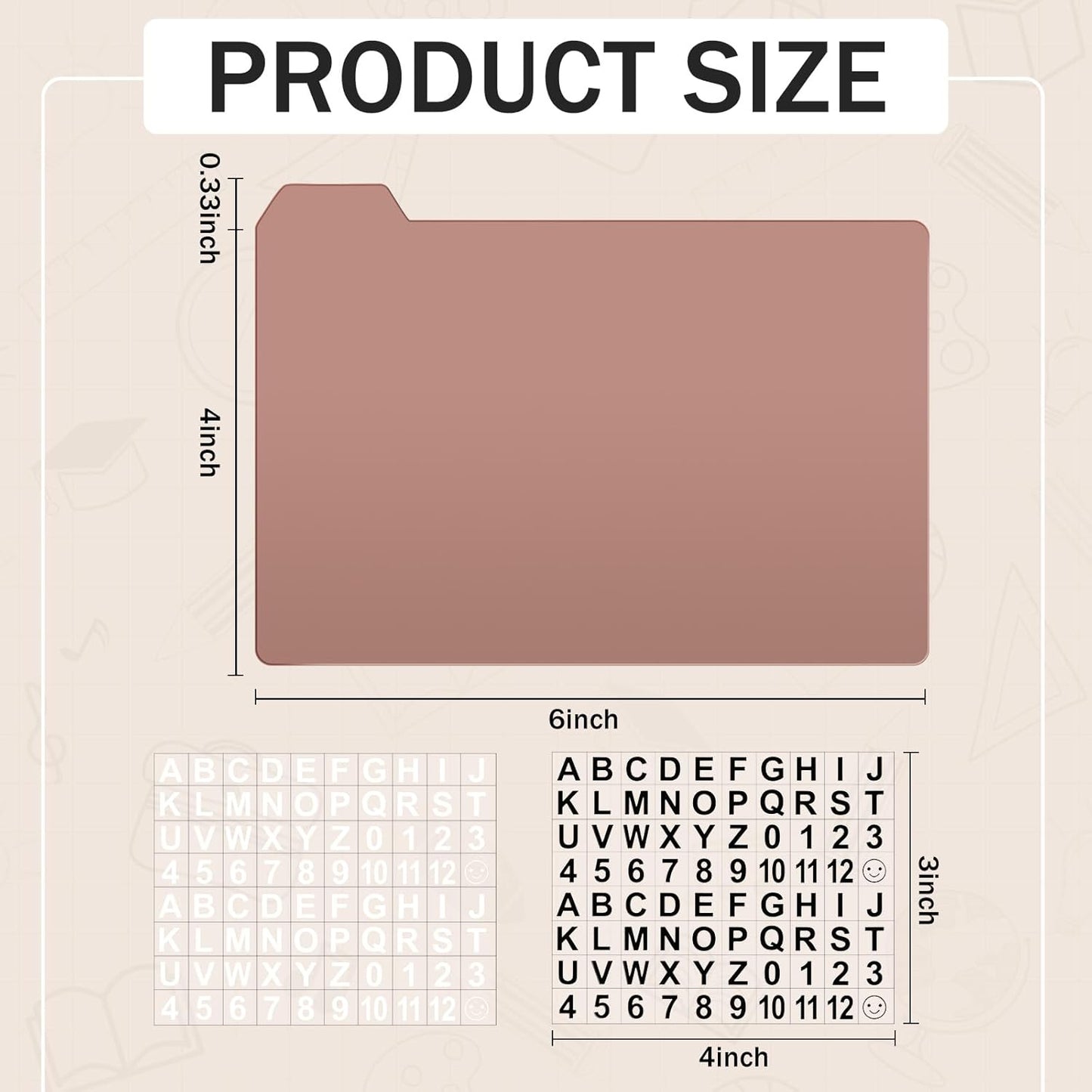 Harloon 52 Pcs Dry Erase Index Card Guide Set Include 50 Index Card Dividers 2 Number Alphabet Sticker with Tabs Photo Dividers for Office Business Back to School Supplies(4 x 6 Inch,Boho Rose)