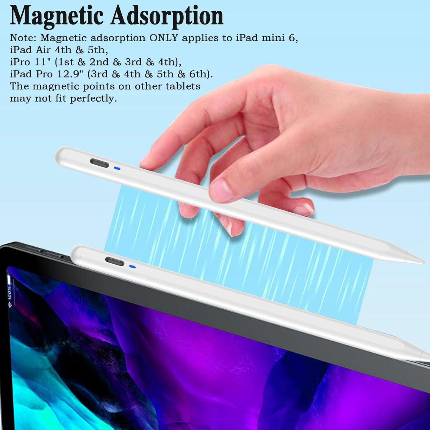 Stylus Pen for Touchscreen for iOS/Android, iPhone Stylus Pen Fine Tip, High-Precision Tablet Pencil for Android/Samsung/Mi/Huawei/Vivo/Lenovo and Other Android Smartphone and Tablet-White