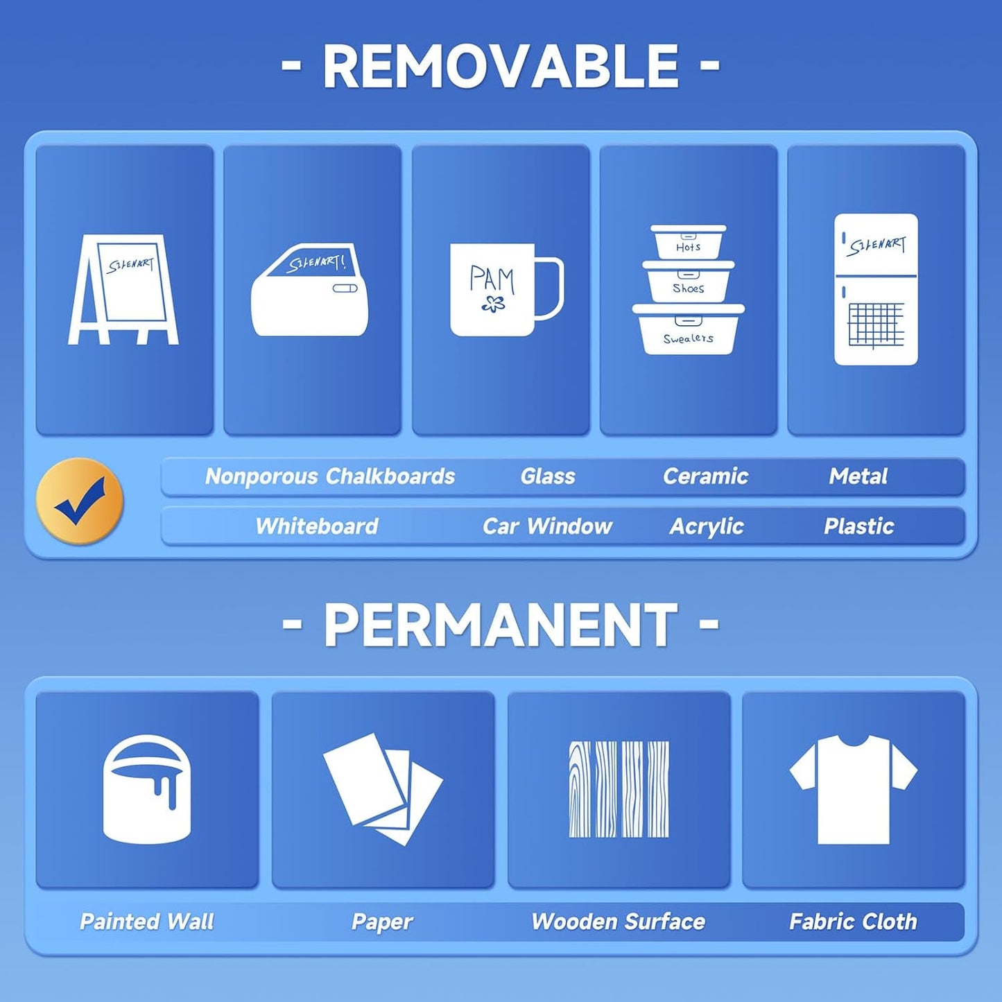 SILENART Liquid Chalk Markers Pink - 15mm Jumbo Tip Car Marker - Wide Thick Window Chalk Pen for Chalkboard, Window, Glass, Mirror, Blackboard