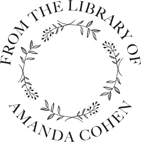 Personalized Book Embosser or Stamp Custom Round Library Embosser Teacher Library Book Stamp, Ex Libris Stamp, Gift for Book Lover | Wooden or Self Inking Stamp or Embosser (Wreath)