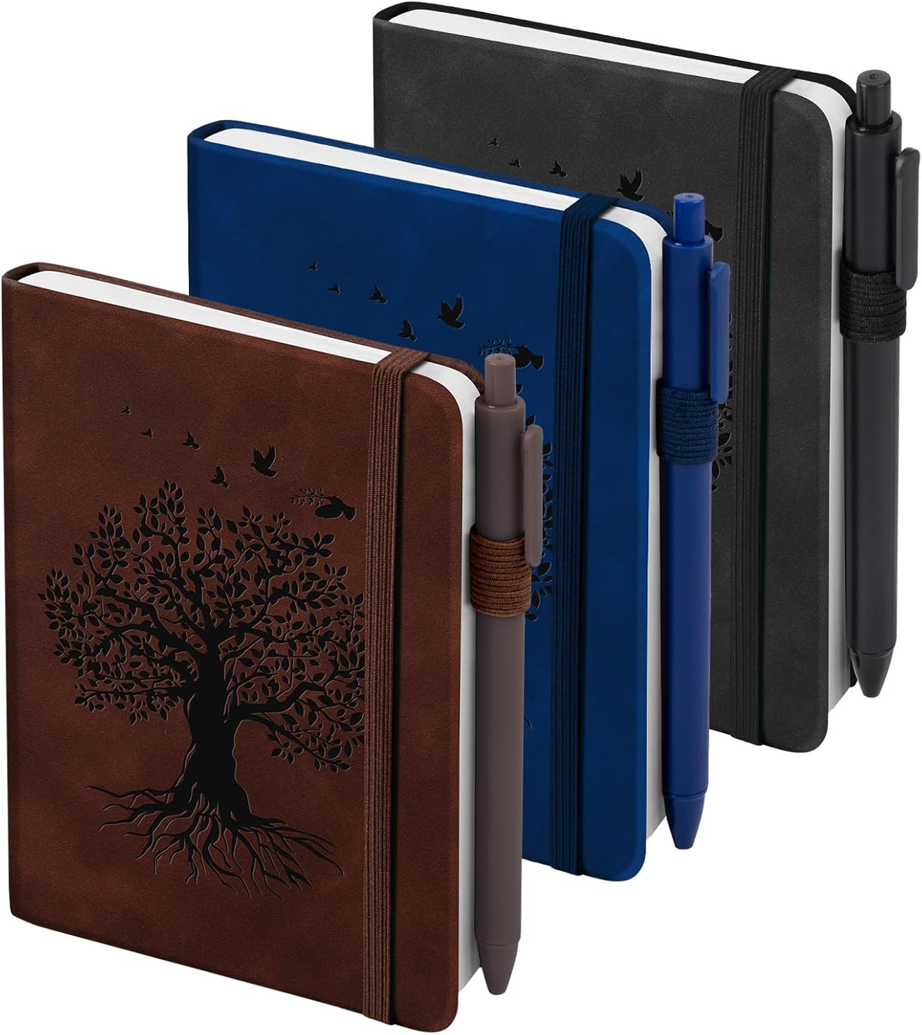 3 Pack Pocket Journaling Notebooks, A6 Small Notebook For Note Taking Journaling Notebooks Journals For Writing Mini Note Pads With Pen Holder 120 Pages 100 GSM Thick Paper