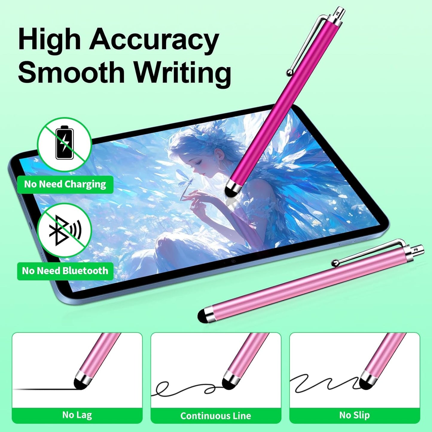 20 Pack Stylus Pen,Stylus Pen for Touchscreen High Precision and Sensitivity for Everyday Writing/Drawing,Universal Stylus Compatible with Touch Screens,10 Colors
