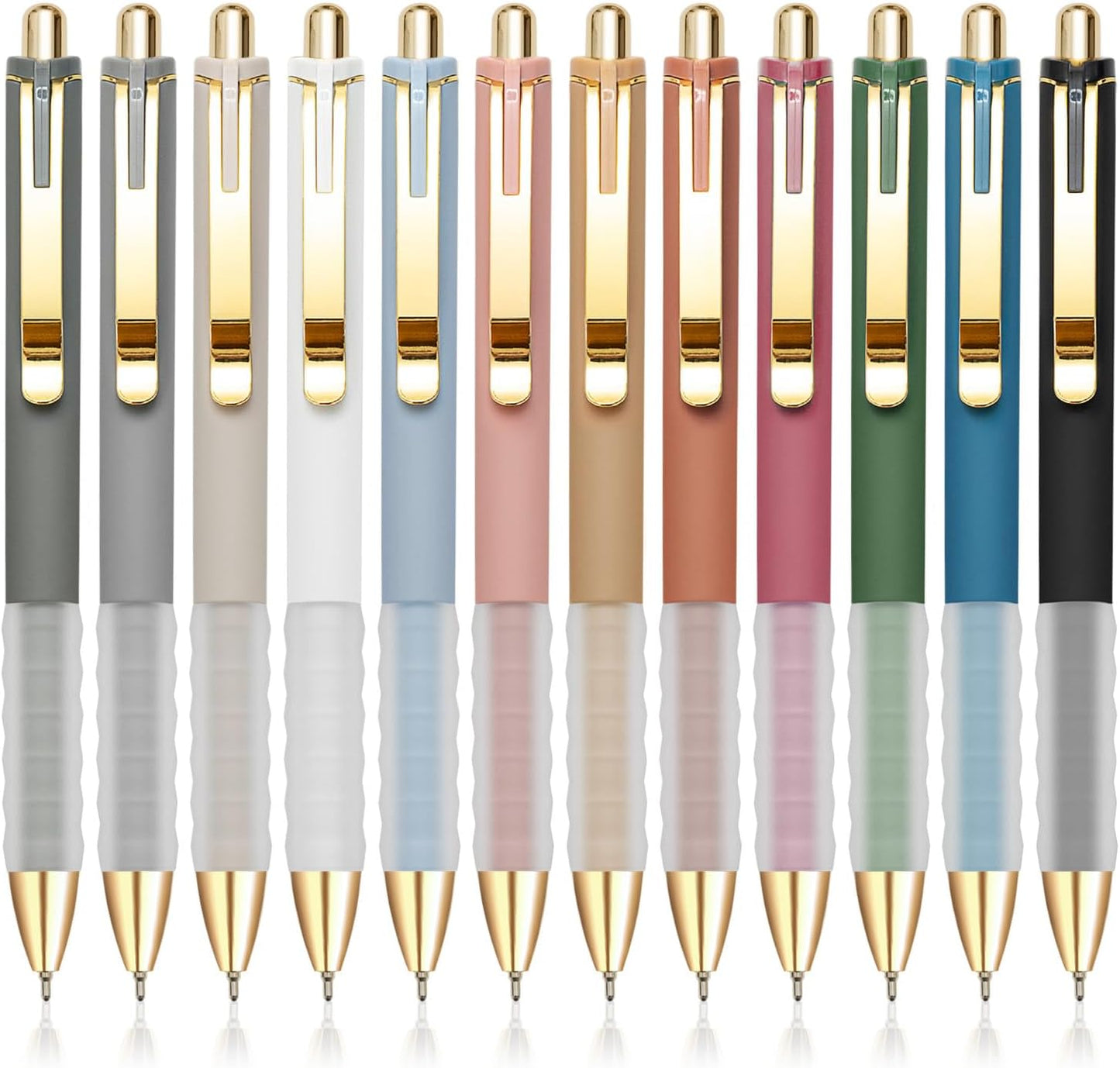 MiSiBao Black Ballpoint Pens 1.0mm Pens Retractable Ball Point Pens Smooth Writing (Metal pen clip, 12-pack)