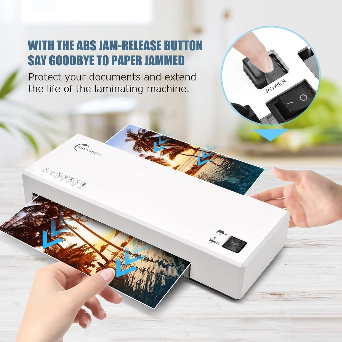 Laminator Machine with 40 Laminating Sheets, A4 Laminator Thermal and Cold with Paper Trimmer & Corner Rounder, 9-Inch Laminating Machine for Home School Office