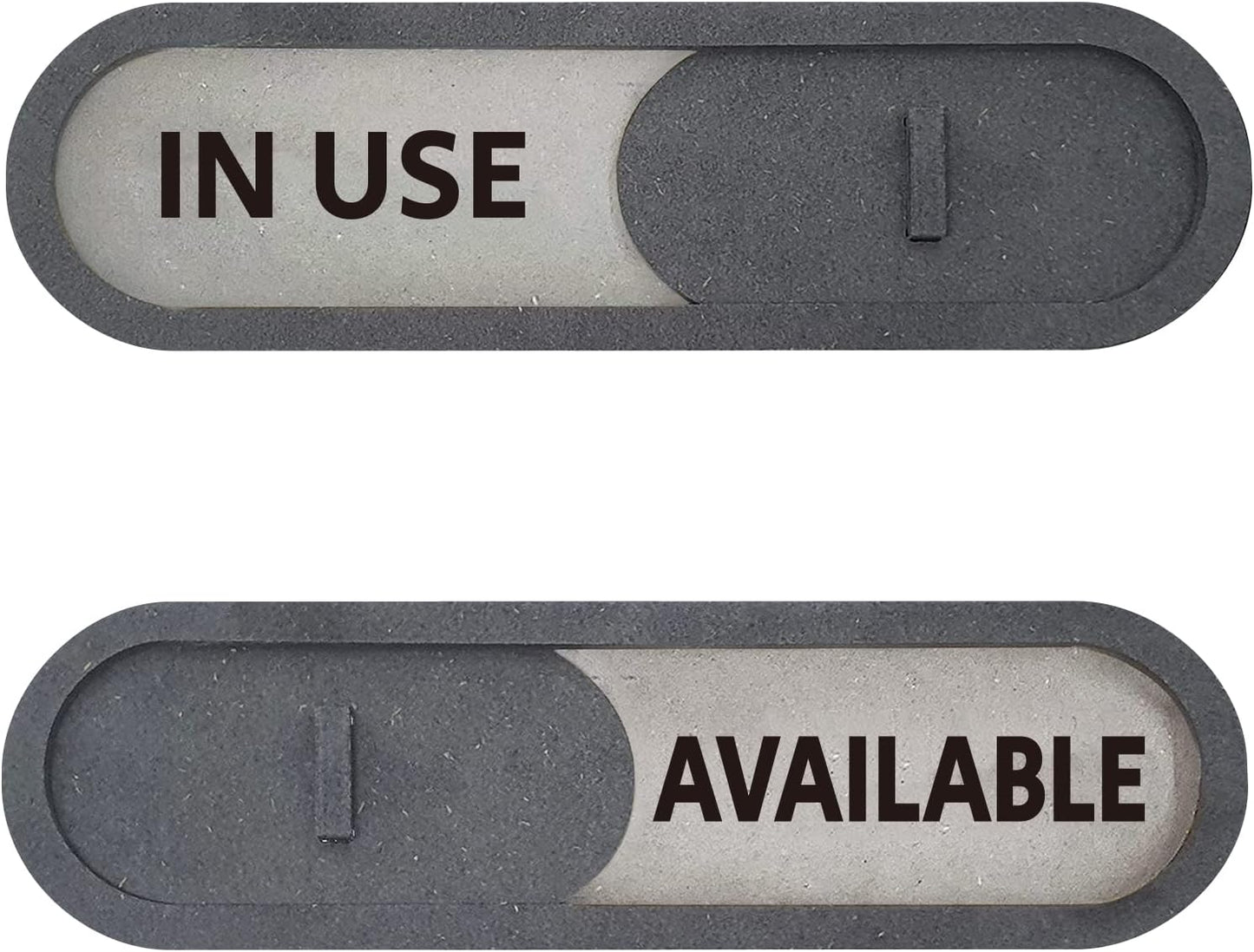GEEKBEAR In Use Available Slider Door Sign for Home Office - Premium MDF, 7.5 x 2.2 in (Gray)