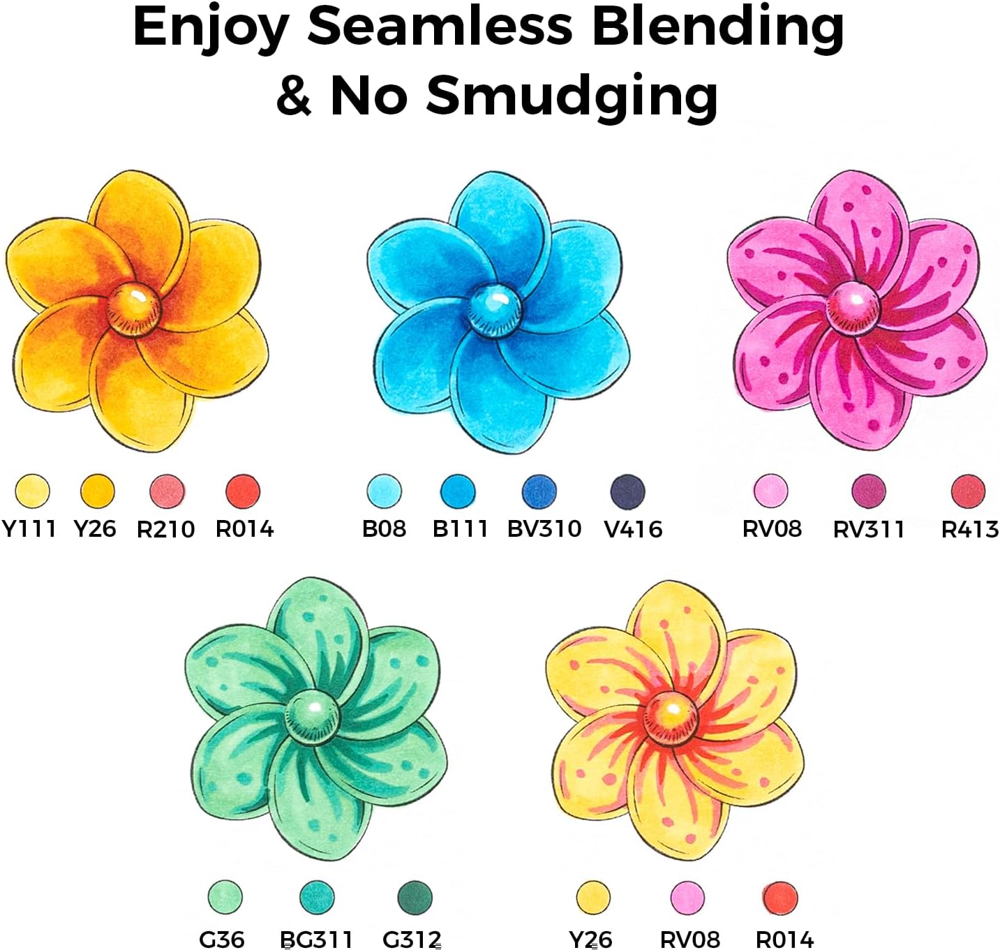 Ohuhu Alcohol Markers Brush Tip - Double Tipped Art Marker Set for Artist Adults Coloring Illustration- 72 Colors- Alcohol-based Refillable Ink - Fine & Brush Dual Tips - Honolulu B of Ohuhu Markers