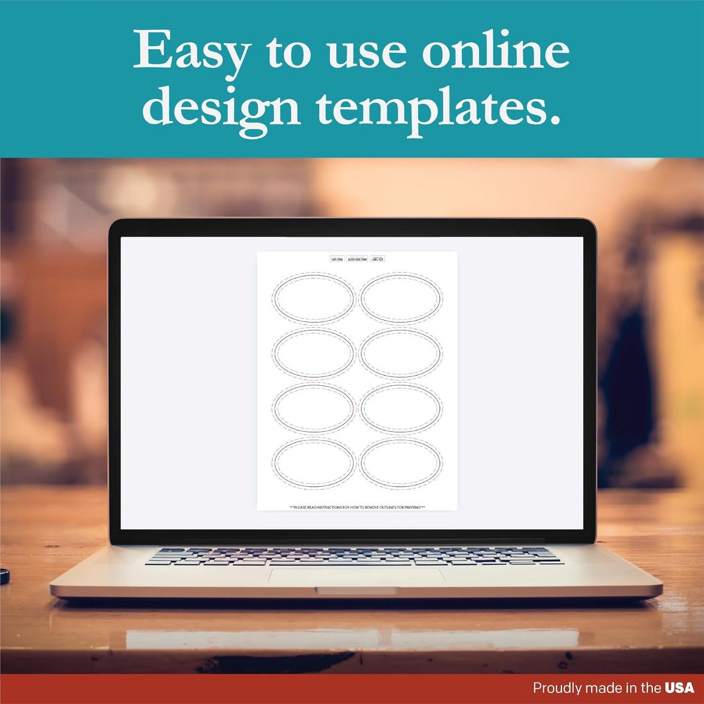 Premium Label Supply White Sticker Oval Labels – 3.33" x 2" Oval – Laser/Inkjet Compatible – (8 per Sheet), 100 Sheets – 800 Total Adhesive Labels