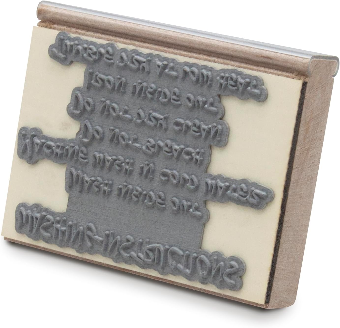 Infusion Custom Text Traditional Wood Stamp with Plastic Handle, 3" x 4"