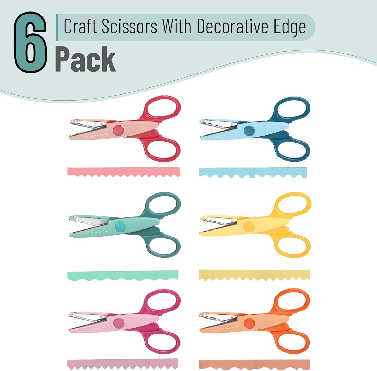 Mr. Pen Craft Scissors - Decorative Edge, 6 Pack, Zig Zag, Scrapbooking, Fancy, Pattern, Design