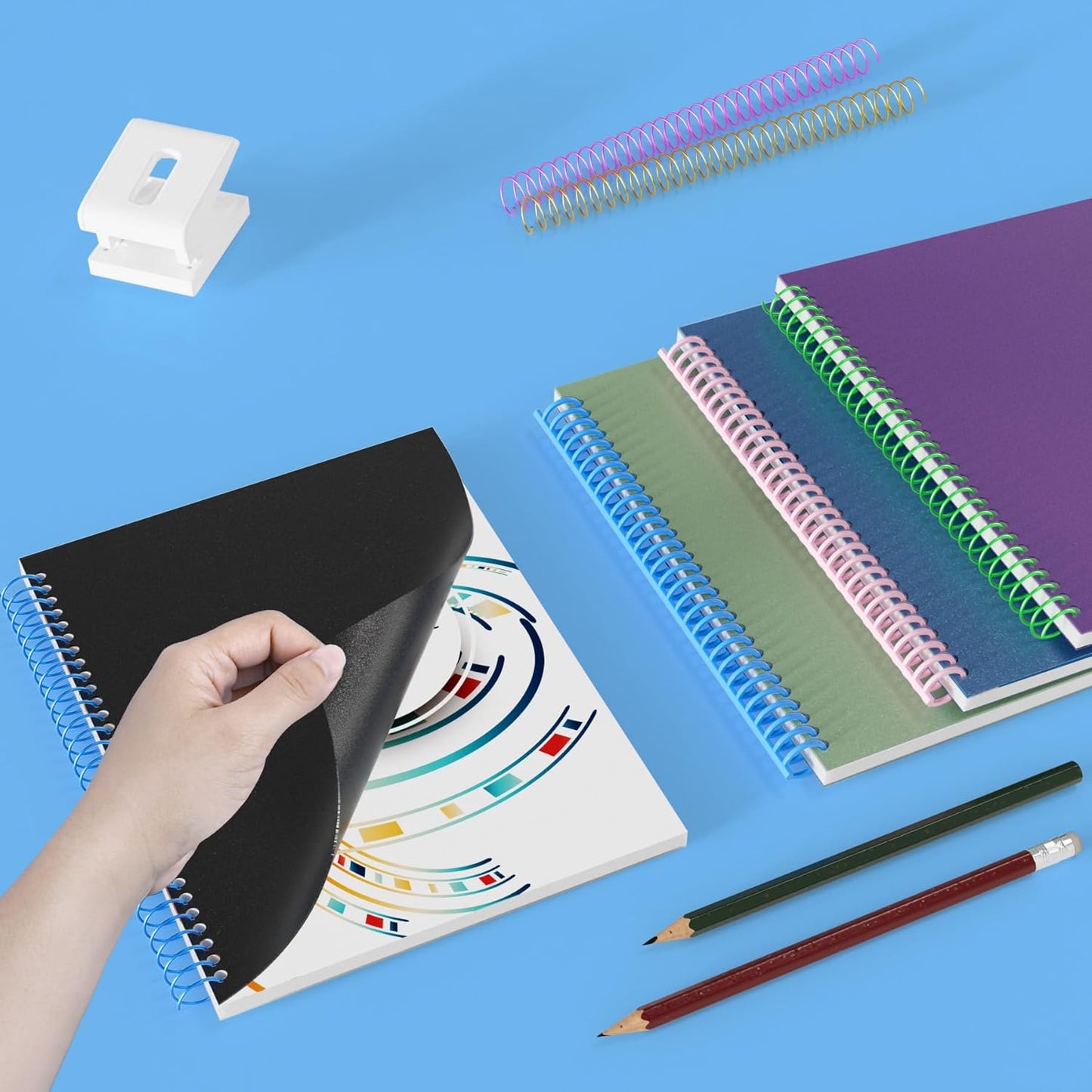 Ndsox 100 Pack 12 Mil Binding Presentation Covers Sand-Textured Polycover Report Covers for Letter Size Document Binding, Business Proposals, 8-1/2 x 11 Inches, Un-Punched, Square Corners, Black