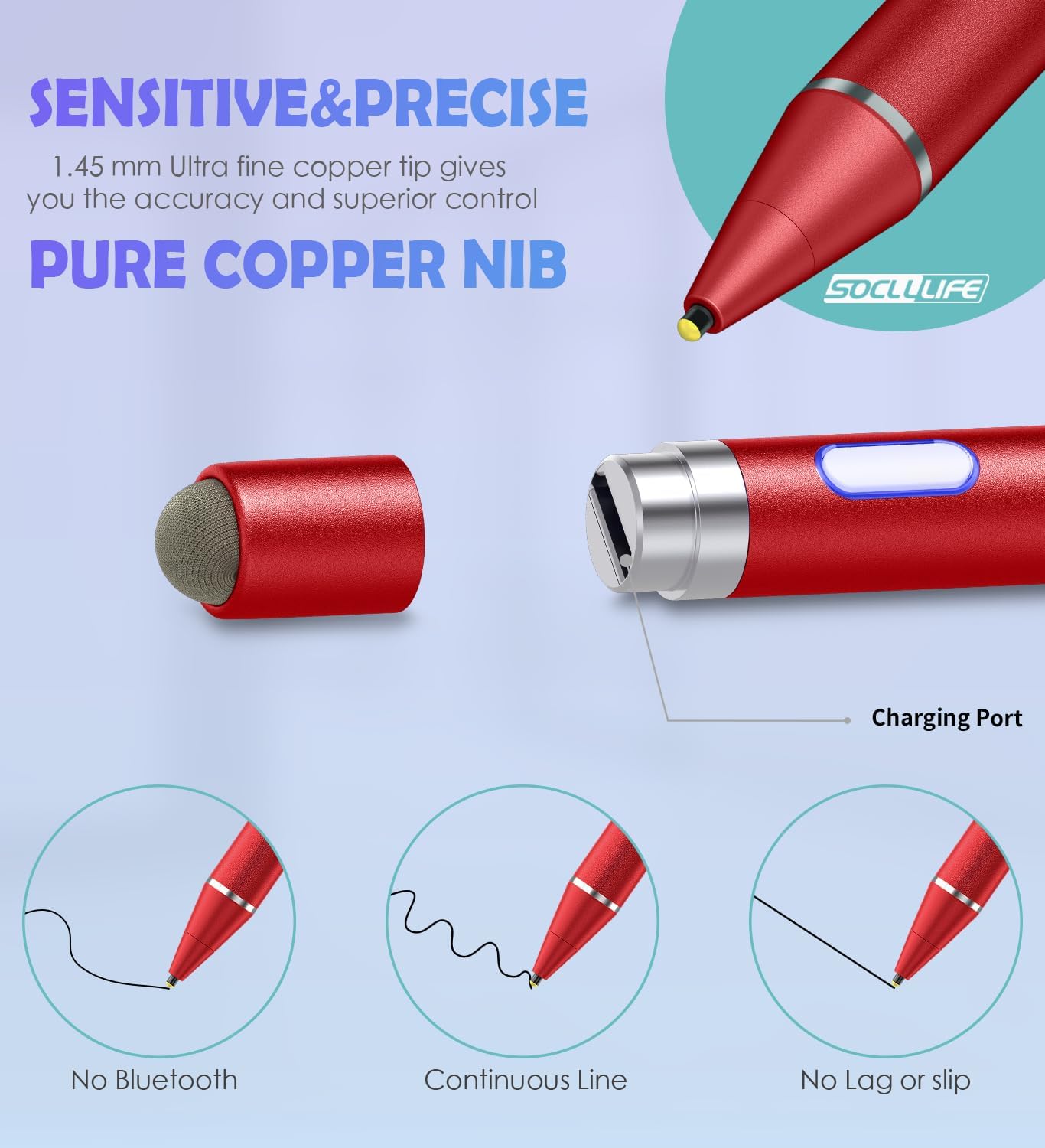 Active Stylus Pen for Touch Screens, Dual Pen Tips for Drawing &Writing,High Precise Universal Digital Pencil for Tablet/Phone/Sam-Sung/K-indle,i-Pad Air/Pro/Mini,A-pple i-Phone 16/15/14/13/12/11/X/8