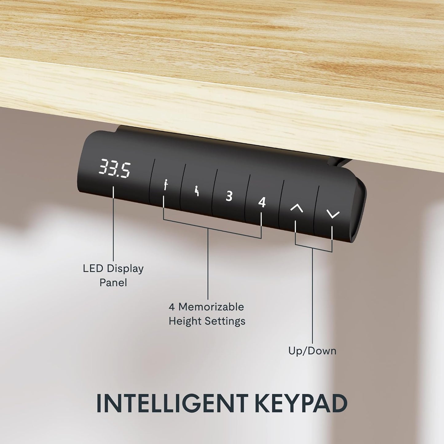FLEXISPOT E3 Solid Wood Dual Motor Standing Desk 55x24 Inch Whole-Piece Board Electric Height Adjustable Stand Up Desk (Black Frame + Rubber Wood Desktop)
