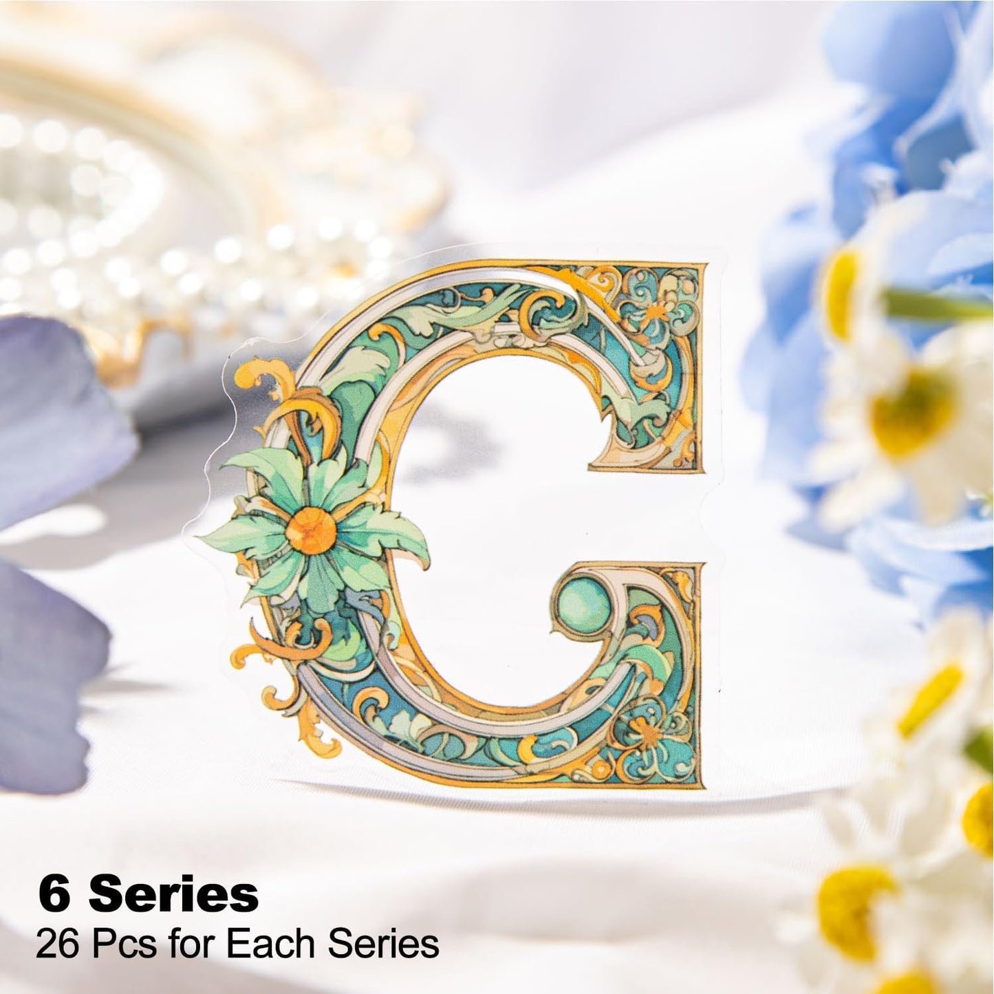 Baroque Alphabet Scrapbook Stickers Set, 156PCS Letters Ephemera for Scrapbooking, Junk Journaling, Crafting, DIY Projects, Diaries, and Art Supplies