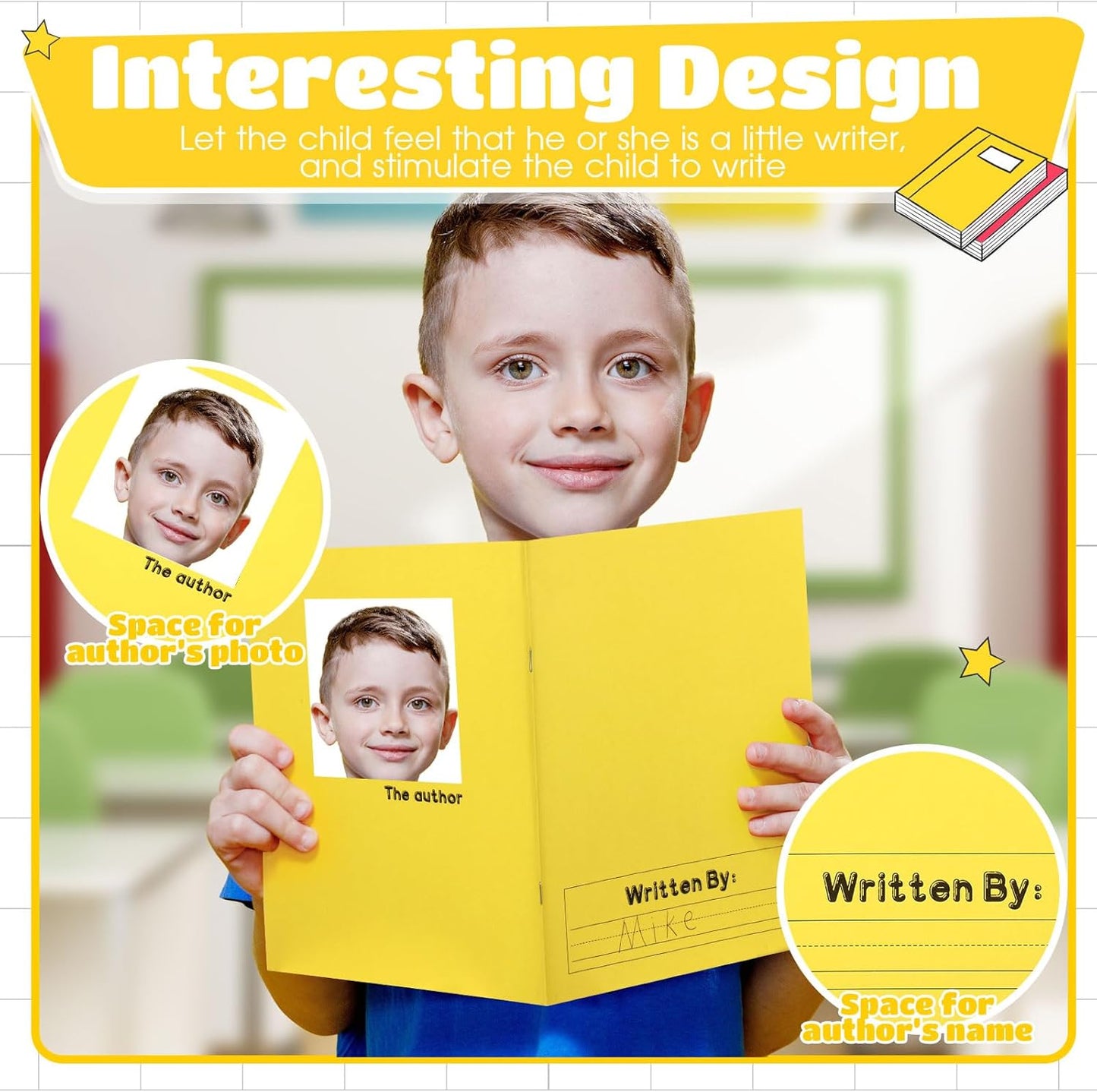 Henoyso 24 Pcs Primary Composition Notebook K-2 9 3/4 x 7 1/2 Inch Primary Journal, Back to School Supplies, Bulk Blank Writing Book for Kid to Write Draw Journal 60 Page Notebooks (Multicolored)