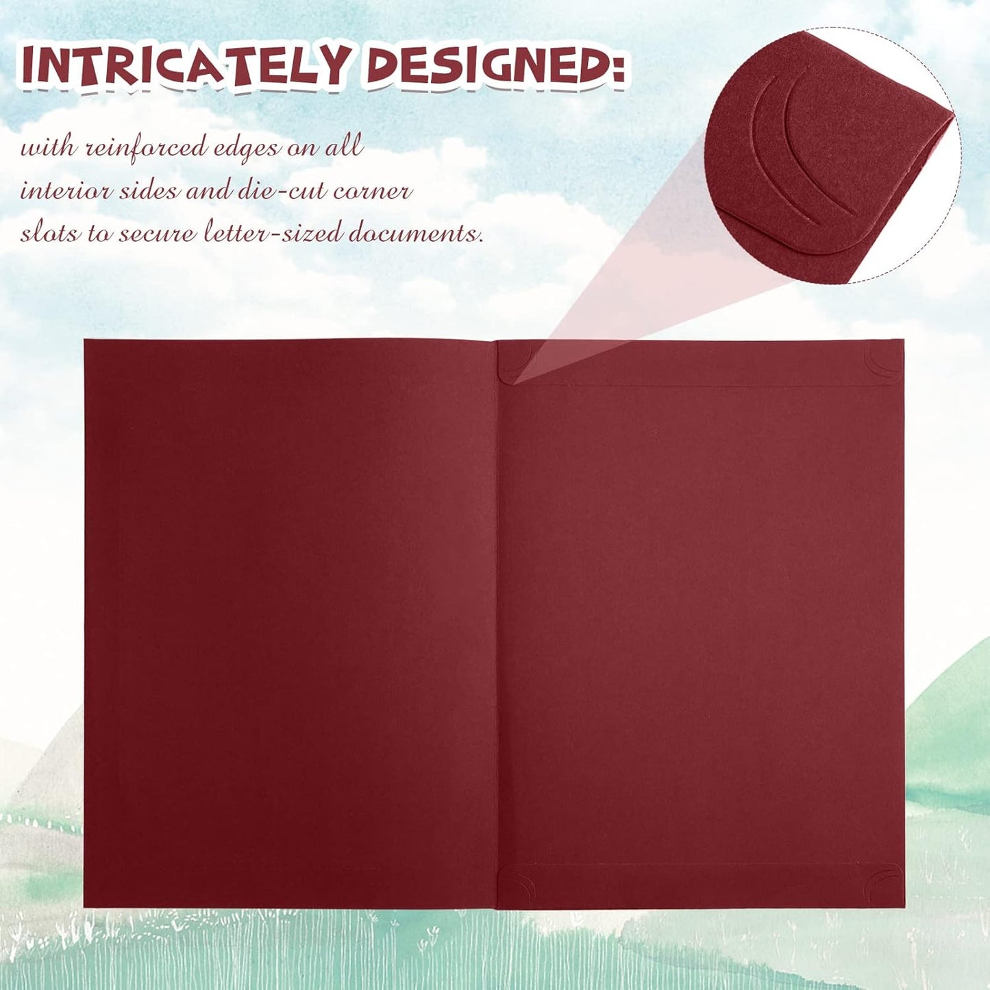 Fainne 80 Pieces Certificate Holders Diploma Holders Document Holder Certificate Covers Certificate Folders with Gold Foil Border for Letter Size 8.5 x 11 Inches Diploma Documents Awards (Red)