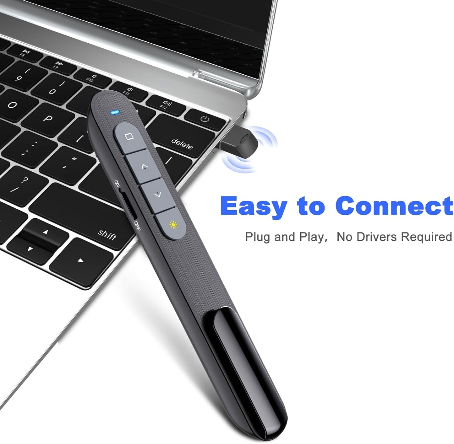 （2 Units） Wireless Presenter Remote Presentation Pointer Clicker with Hyperlink & Volume Control USB PowerPoint Slide Advancer for Mac Laptop PC Computer Keynote