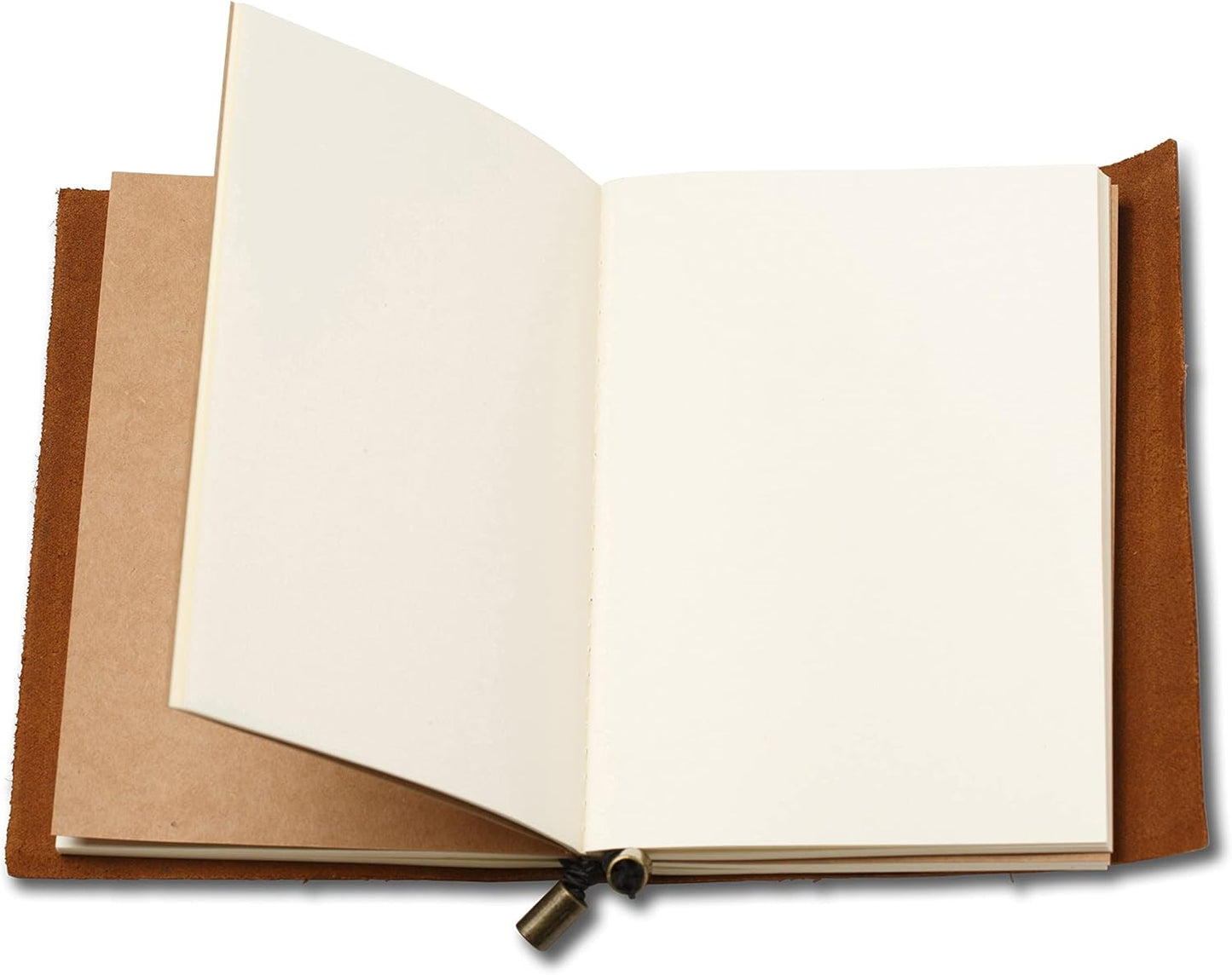 Wanderings A6 Travelers Notebook/Handcrafted Genuine Leather Journal - 4.5" x 6" - This Small Refillable Travel Journal is Rugged Enough to Capture All Life's Adventures. 100 GSM Blank Inserts