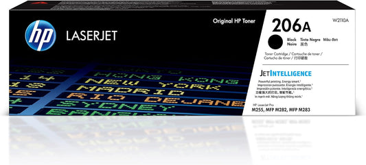 HP 206A Black Toner Cartridge | Works with HP Color LaserJet Pro M255, HP Color LaserJet Pro MFP M282, M283 Series | W2110A , 1 Count ( Pack of 1)