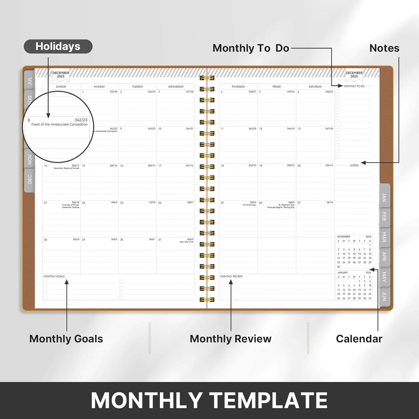 GETINK Appointment Book 2025-2026 Weekly Daily Hourly Planner 8.5"x11" Spiral Bound, Jul. 2025 - Jun. 2026, Laredule Appointment Planner 2025 with 15-Minute Increments, Flexible Cover, Black