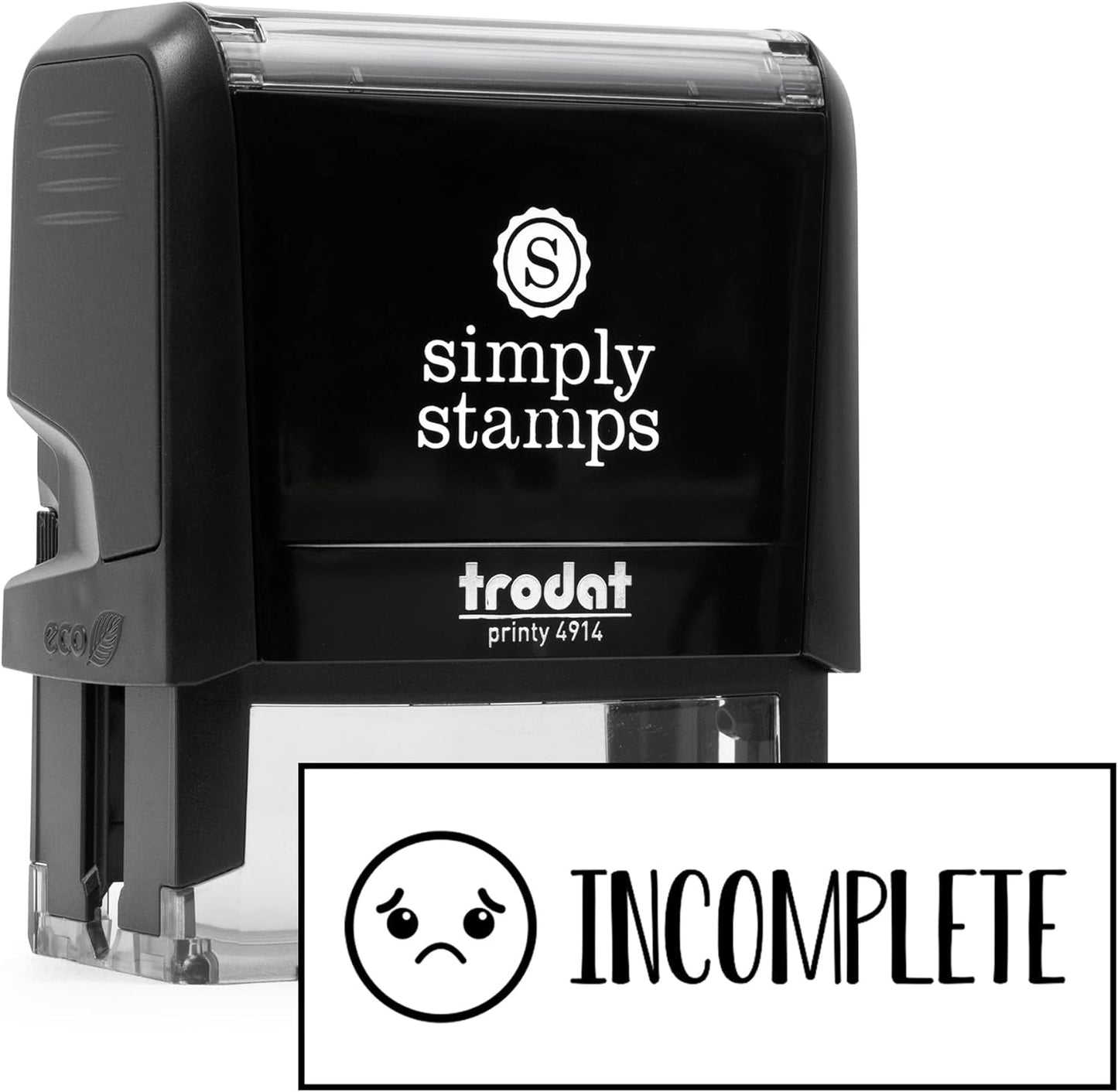 Custom Self-Inking Teacher Stamps | 49 Designs | Fun Teacher Phrases | Grading Made Easy | Classroom, Teacher and Library Book Stamps (Incomplete, Xtra Wide)