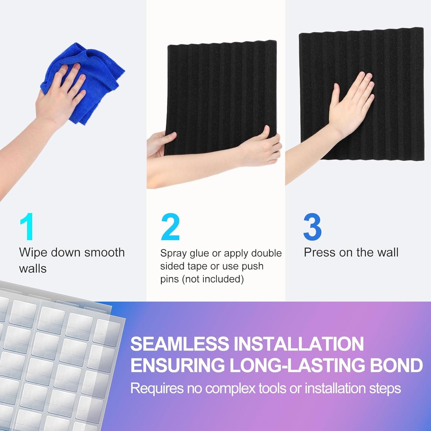 JBER 12 Pack Acoustic Foam Panels, 1" X 12" X 12" Studio Soundproof Wedge-Shaped Fireproof Soundproof Liner Acoustic Treatment Foam (red)