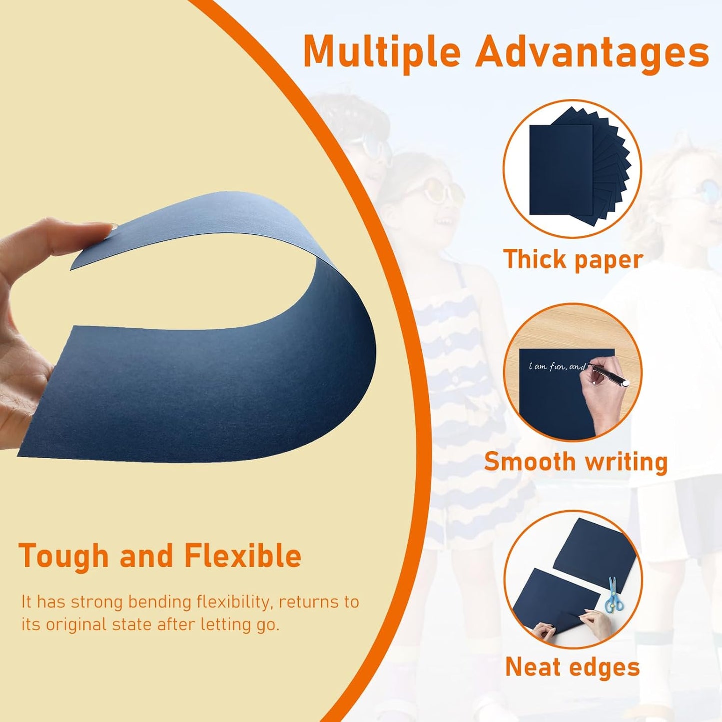 28 Sheets Navy Blue Cardstock 8.5 x 11 Craft Paper, 92lb Premium Paper Card Stock for DIY Cards Making, Wedding Invitations, Festival blessings, Memus, Graduations