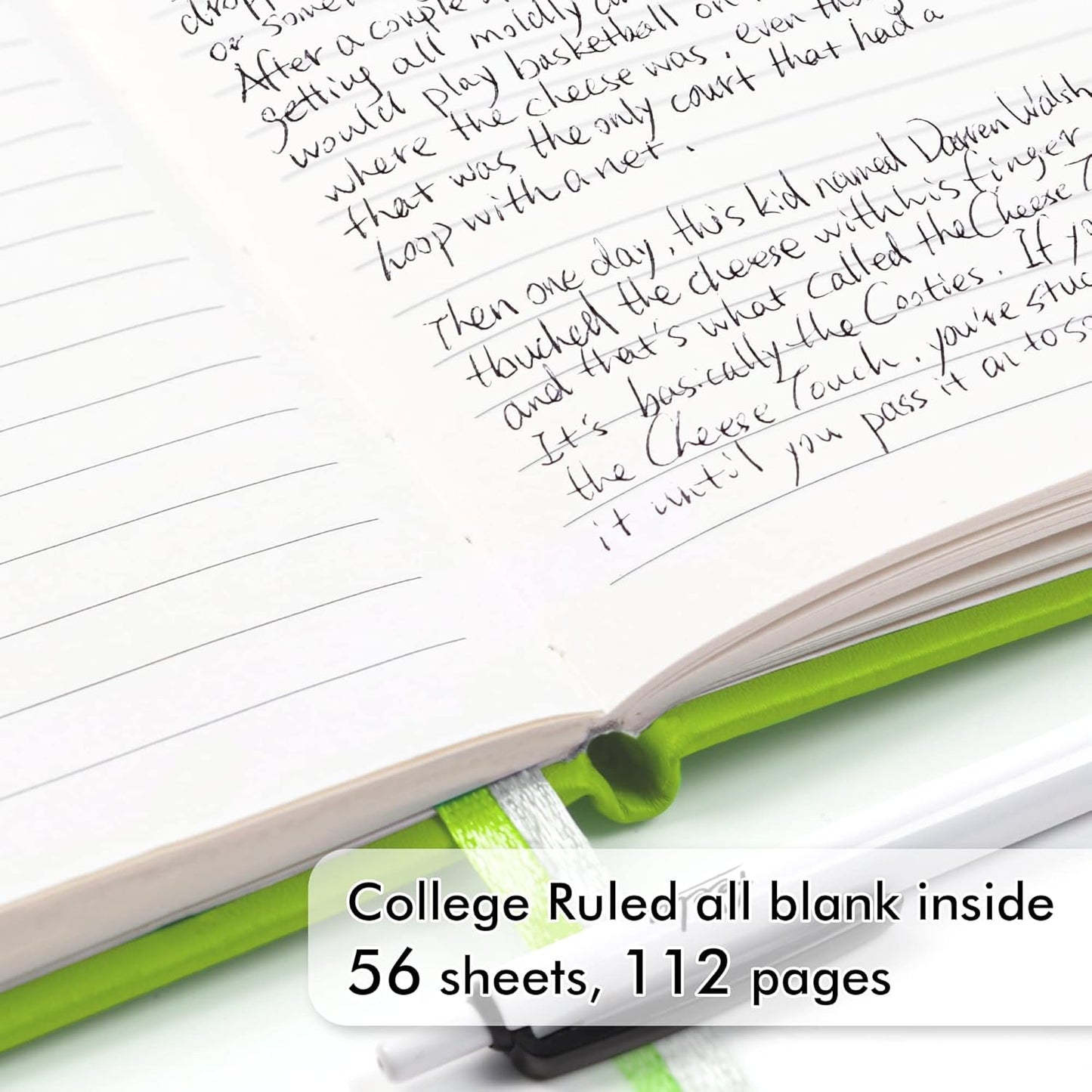 feela 3 Pack Pocket Small Notebook Journals, Mini Cute Memo Notepad Hardcover College Ruled Lined Journals with Pen Holder for Women Girls Office School, with 3 Black Pens, 3.5”x 5.5”, A6, Green