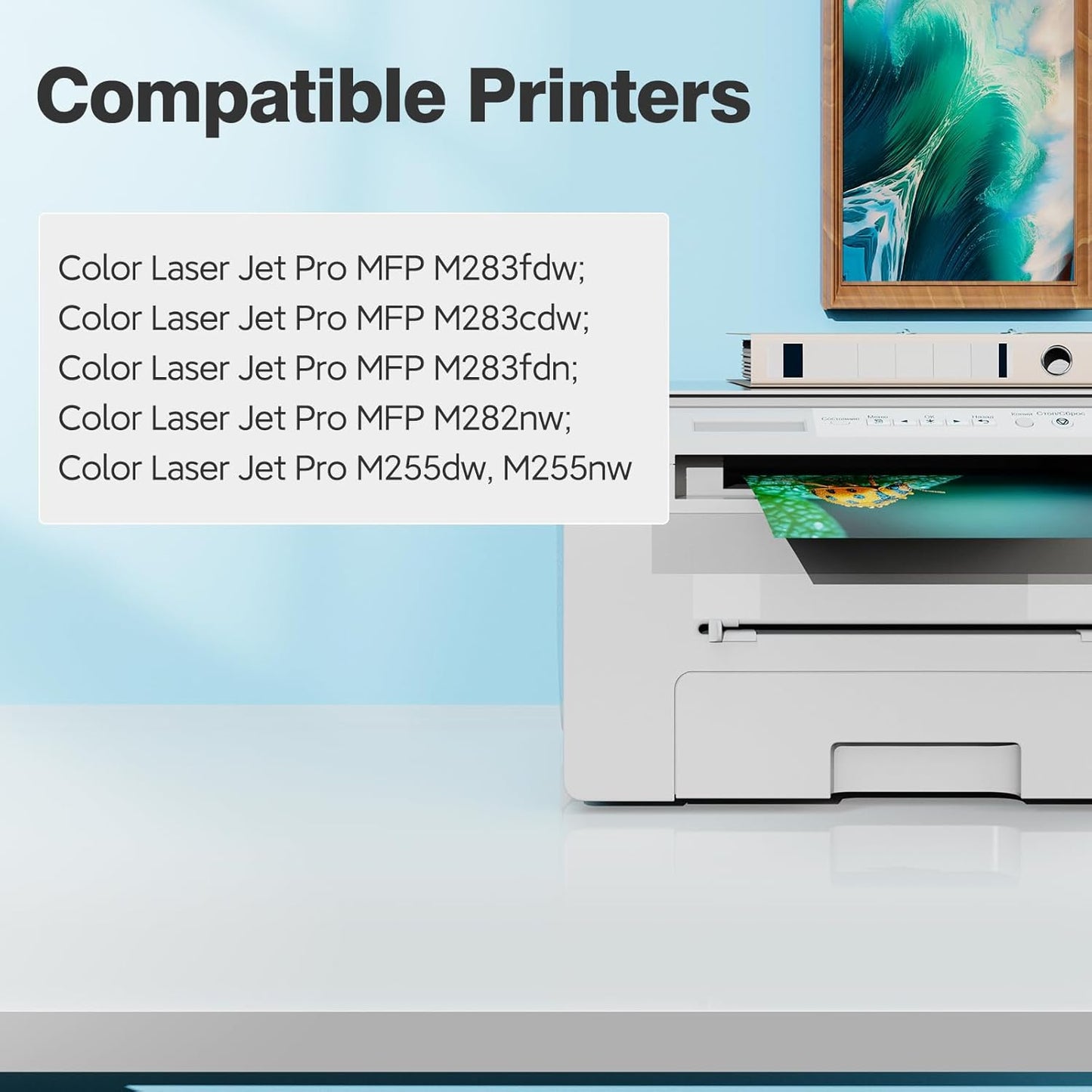 206X Toner Cartridges M283fdw M283cdw for HP 206X 206A Toner Cartridges 4 Pack, HP206A HP206X 206 Toner Cartridge Set for Color Laserjet Pro MFP M255dw M283cdw M283fdw M283fdn M282nw M255nw Cartridge