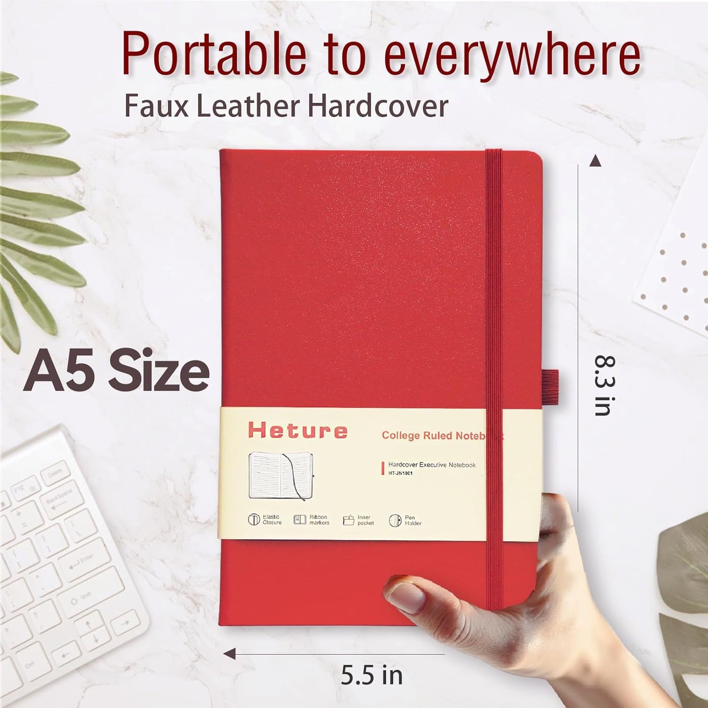 Hardcover Notebooks, 6 Packs A5 Lined Journals Notebook for Writing 160 Pages, 8.2 x 5.5 inch, Classic Ruled Notebooks for College/Work/Travel (Assorted Color-6 Pack)