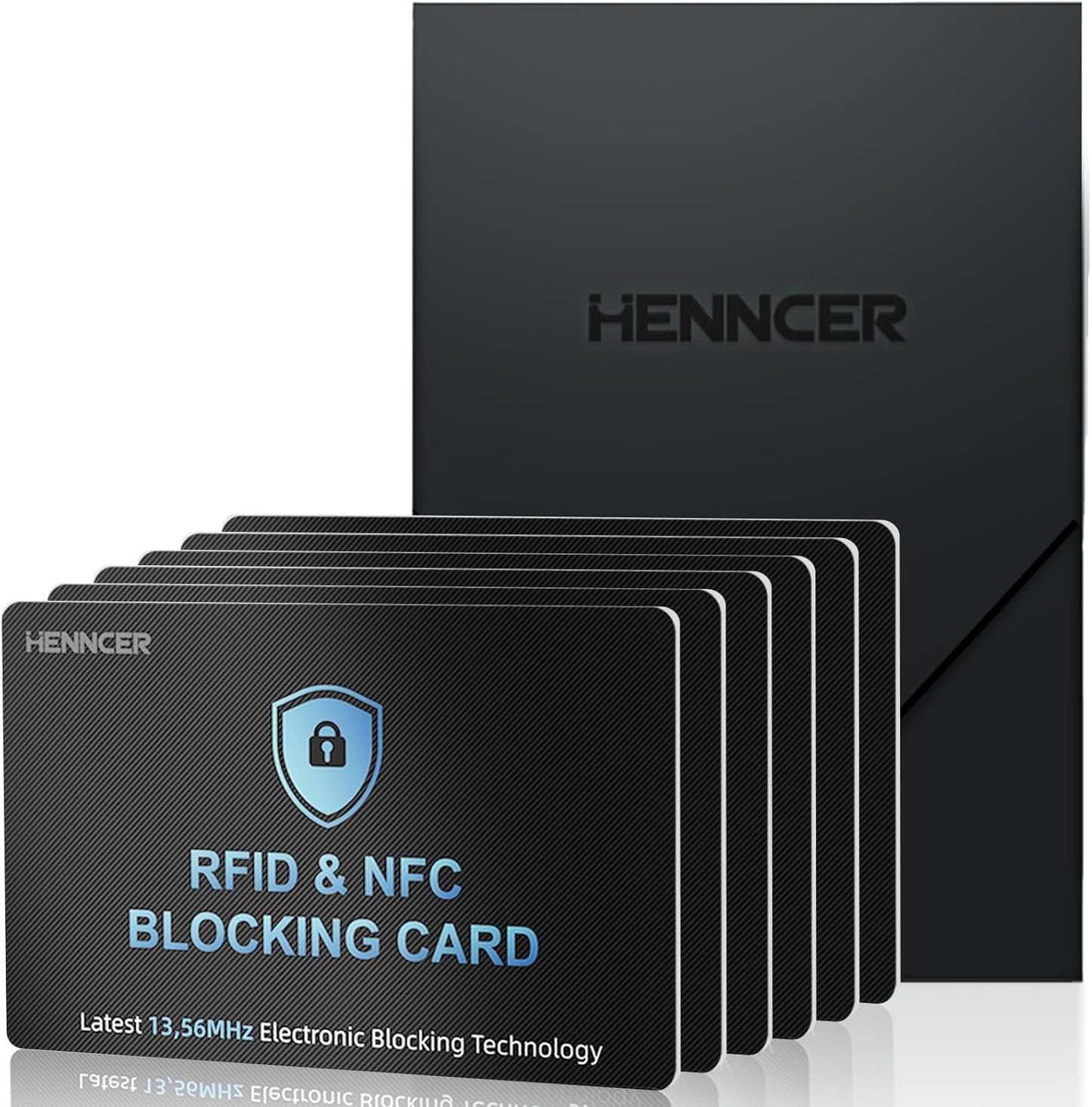 6PCS RFID Blocking Cards Premium Contactless NFC Debit Credit Card Passport Protector Blocker Set for Men & Women, Smart Slim Design Perfectly fits in Wallet and Purse