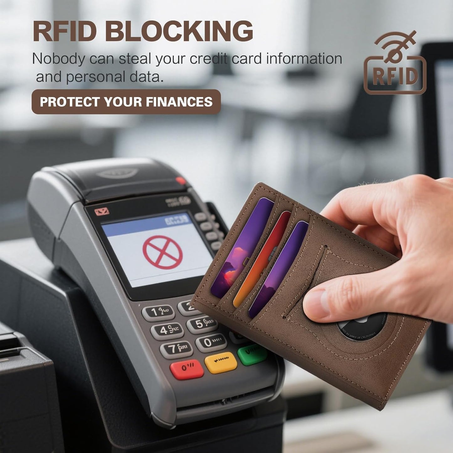 Slim Wallet for Men Credit Card Holder Wallet RFID Blocking Bifold Mens Slim Wallet,Thin Minimalist Front Pocket Mens Leather Wallets,Smart Security Mini Small Compact Wallet & Money Clip