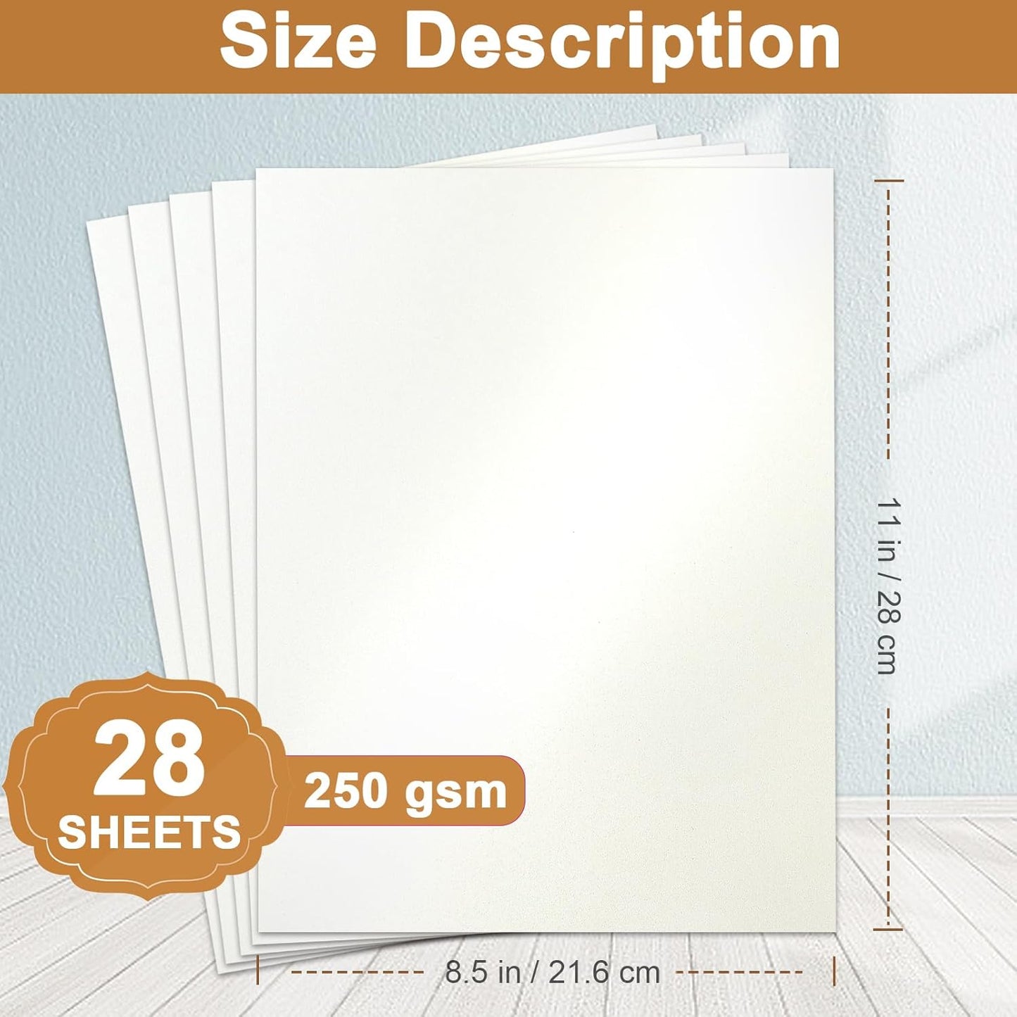 28 Sheets Cream Shimmer Cardstock 8.5 x 11 Off White Paper, 92lb Heavyweight Glossy Paper Card Stock for DIY Cards Making, Business Cards, Wedding Invitations, School Crafting, Menus
