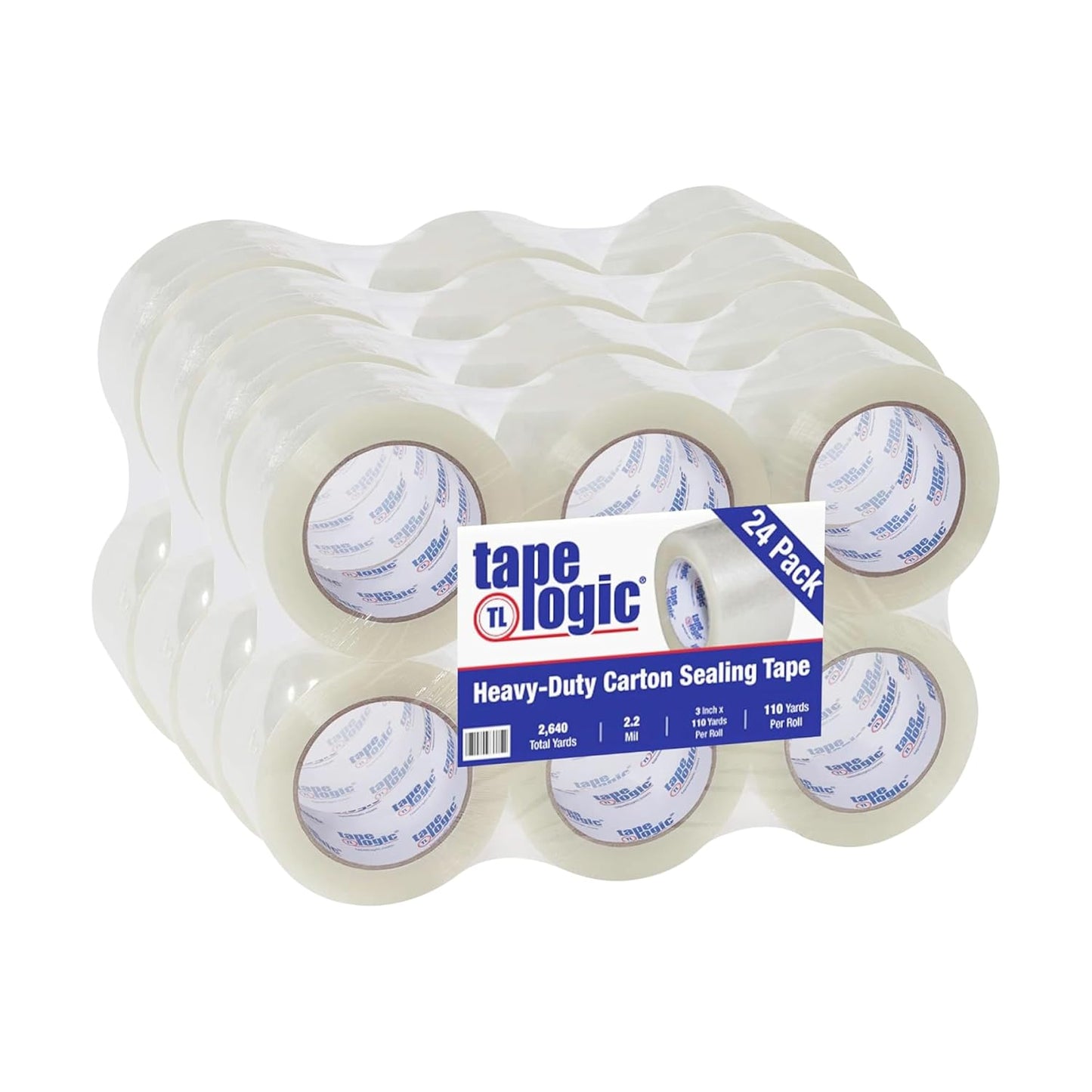 Tape Logic 3" x 110 yds Acrylic Packing Tape 2.2 Mil, Clear (24-Pack) Heavy Duty Packing Tape Rolls for Sealing Boxes at Home, Warehouse, & Office, Supplies for Packaging, Shipping, Moving