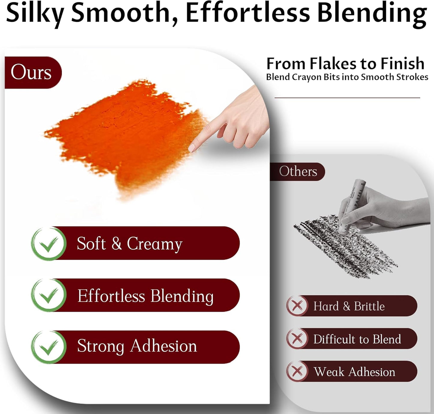 6 Pack Jumbo Oil Pastels Set (14 x 84 mm), Soft Oil Pastels with Vibrant Colors, Great Blending and Layering, Pastel Crayons for Professional Artists and Hobbyists, Shoreside