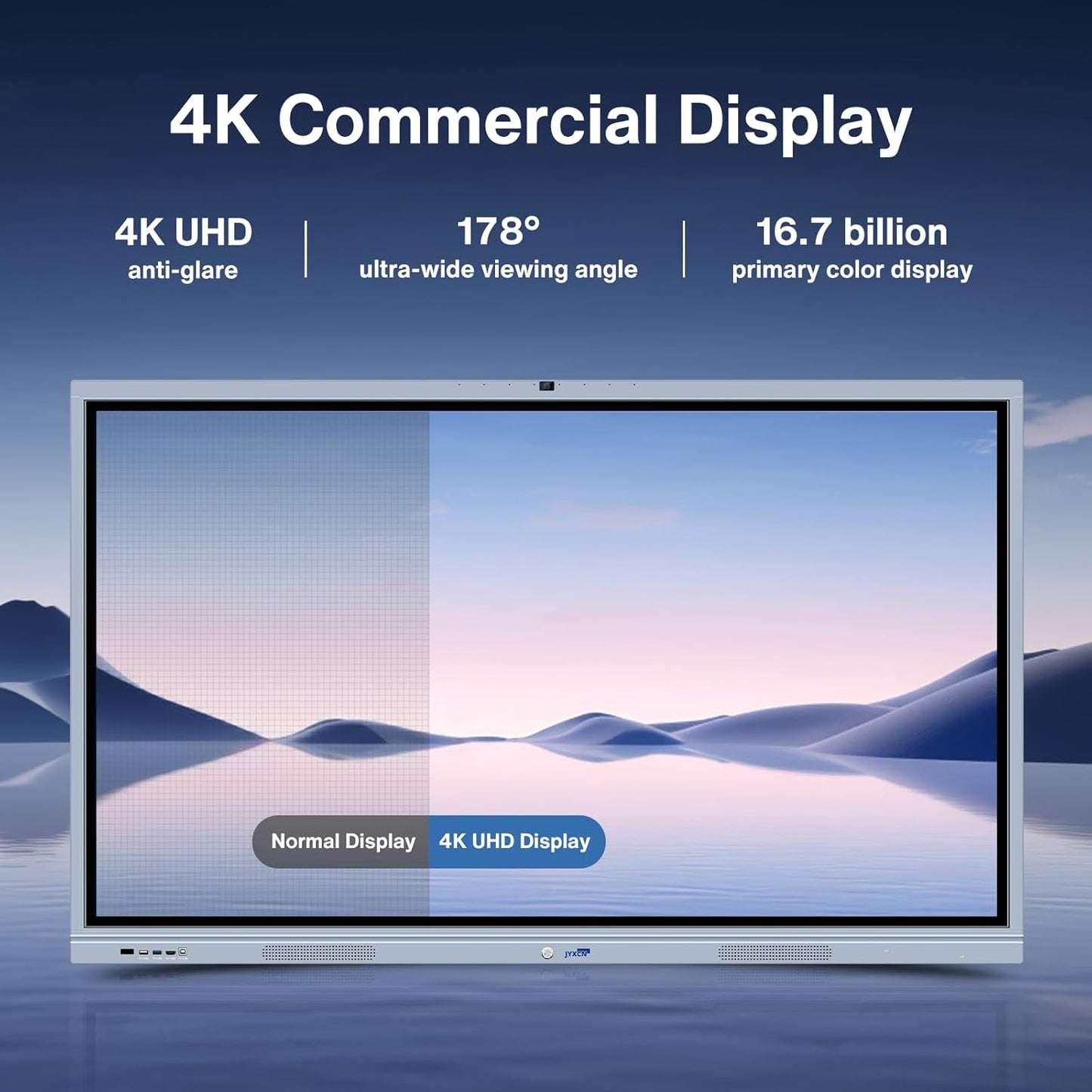Smart Board, 65" Interactive Whiteboard Display with Dual System, 4K Touchscreen & Built-in Camera, Digital Smartboard for Classroom Office Home(Wall Mount Included)