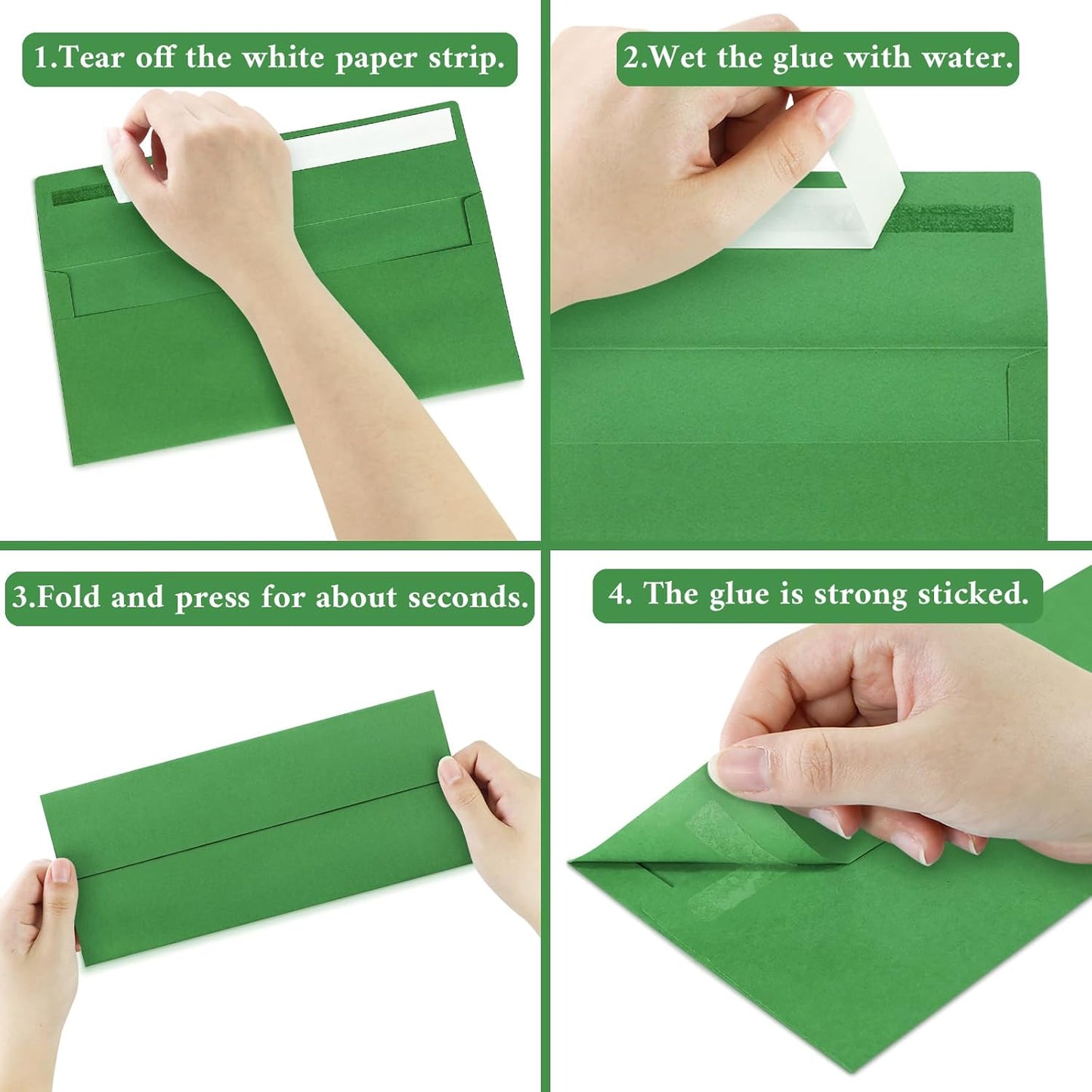 200 Pack #10 Business Envelopes, Green Standard Envelopes Self Seal, Letter Size Mailing Envelopes for Checks Letters Invoices Statements Birthday Graduation Wedding, 4 1/8 x 9 1/2 Inch