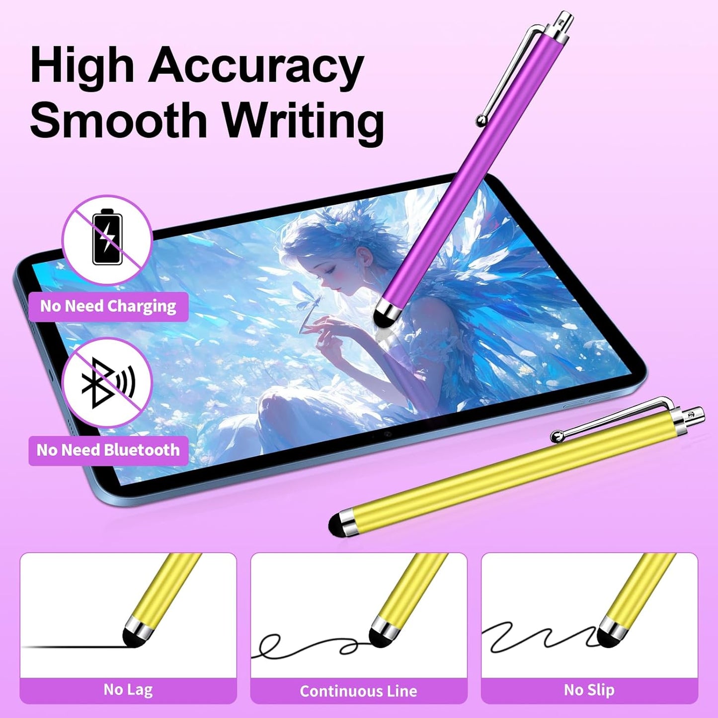 40 Pack Stylus Pen,High Precision and Sensitivity Stylus for Everyday Writing/Drawing,Universal Stylus Compatible with Touch Screens,10 Colors