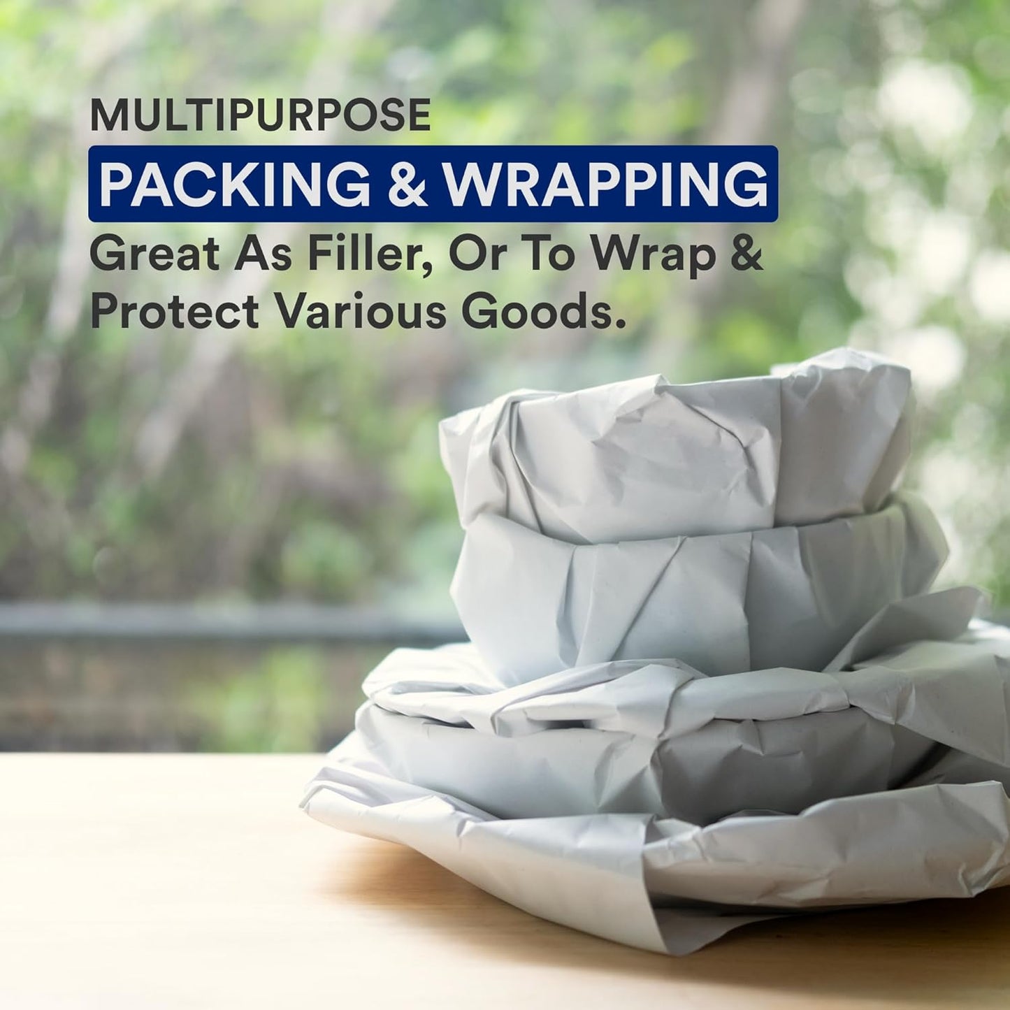 BOX USA Packing Paper Roll 1440'L x 18"W - 1,000 Sheets 17” Long Equivalent - Large White Newsprint for Shipping, Packaging, Storage and Moving Supplies