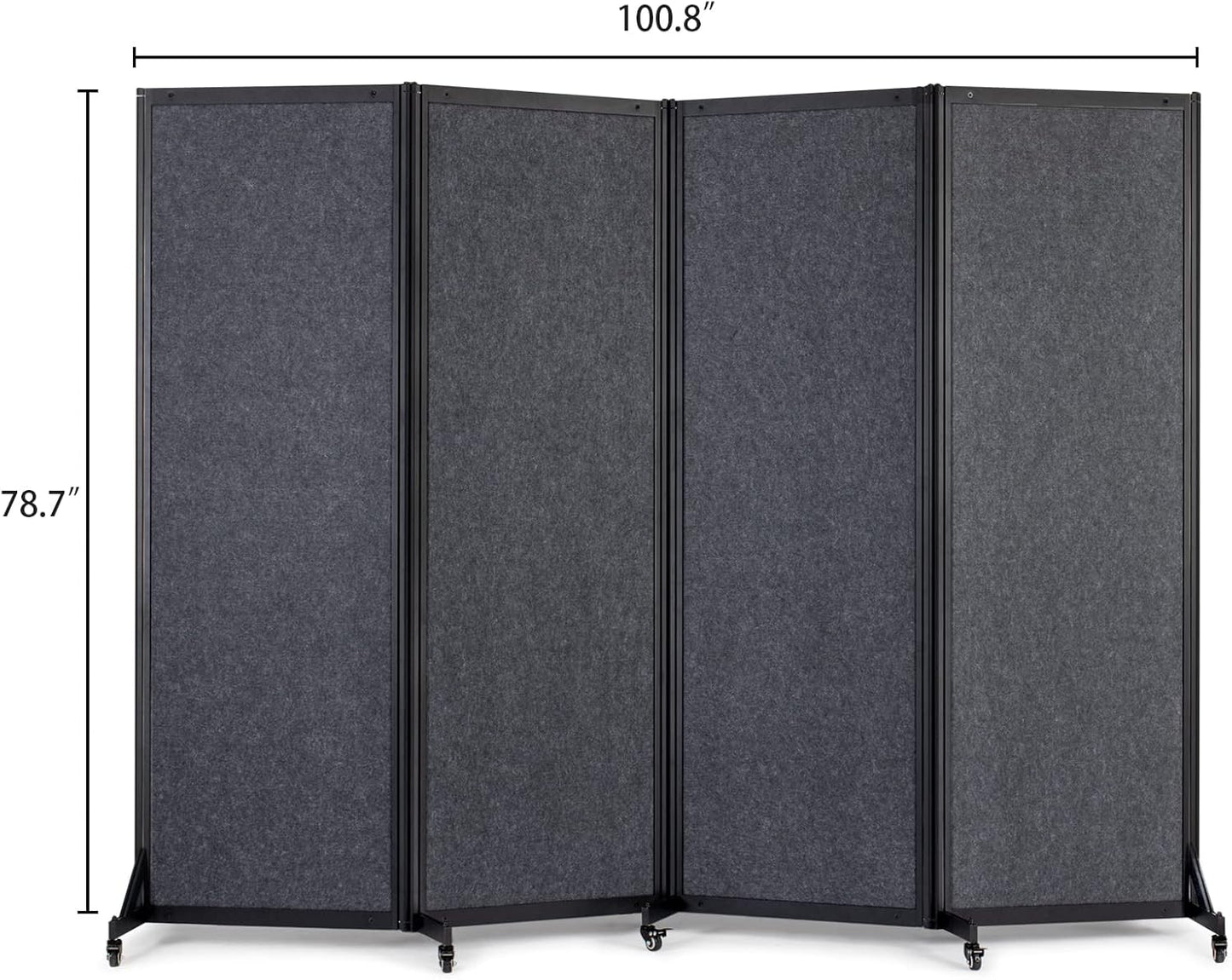 Room Partition,Office Divider,Portable Commercial Screen Dividers,Privacy Partition Separator,Classroom School Dividers,8'5"W x 6'7"H,4 Panel,Grey