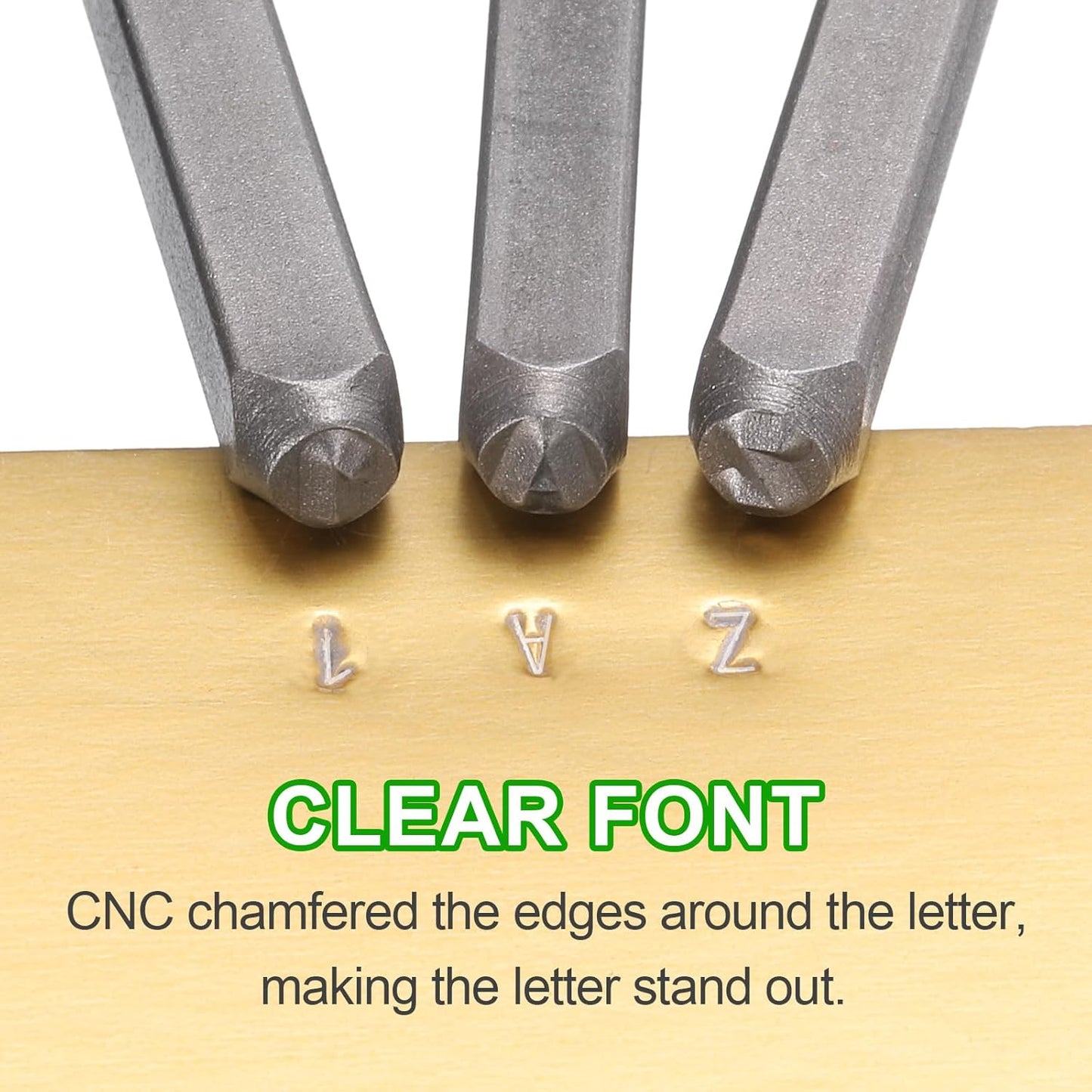 HARFINGTON 36pcs Metal Stamping Kit 5/16" (8mm) Steel Uppercase Letter and Number Punch Set (A-Z / 0-8 / "&" Symbol) Punch Press Tool with Case for Imprinting Metal Plastic Wood Leather