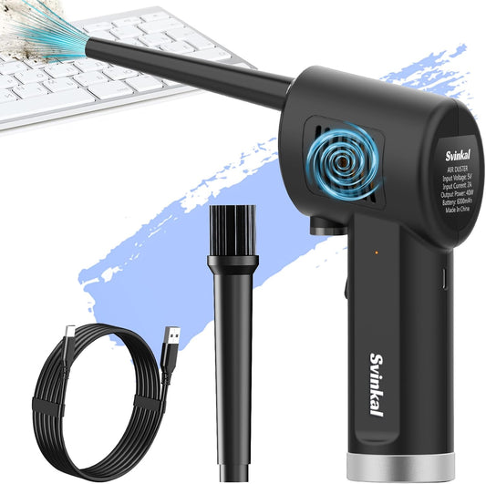 Air Duster, Handheld Cordless Air Duster, Air Blower Rechargeable, Electric Compressed air Gun Battery Operation, for Cleaning Computer Keyboard Camera Lego Toys.