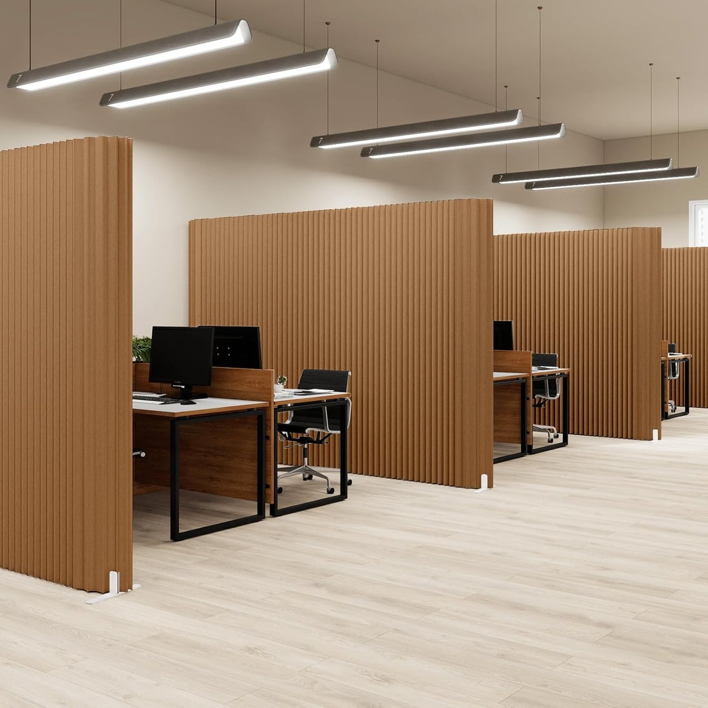 Paper Room Divider,Portable Office Partition Wall,Folding Privacy Paper Screen,Wall Dividers for Room Seperation,Freestanding Partition for Home Office Studio Exhibition,Brown -L16.4*W1.15 *H5.91 ft