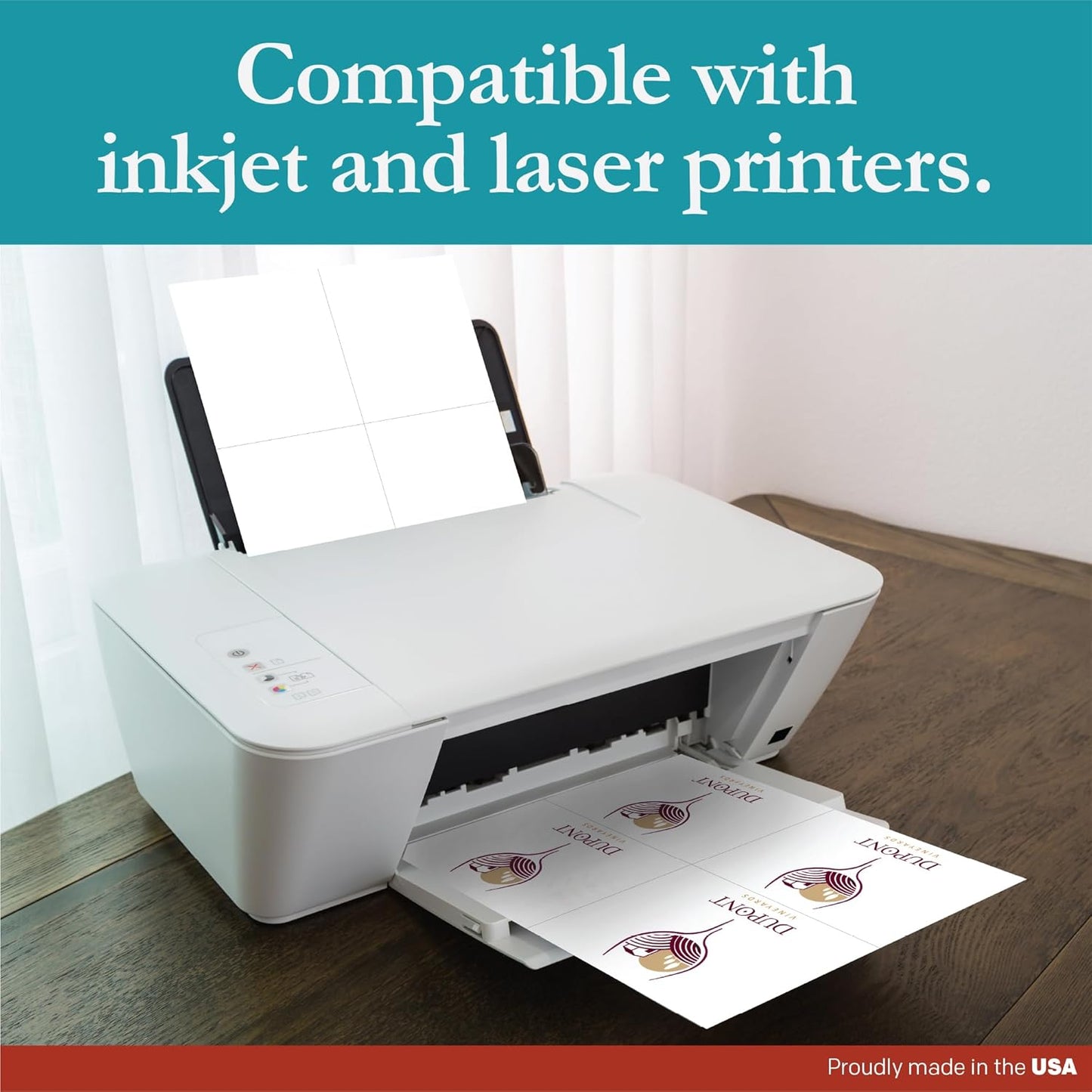 Premium Label Supply White Sticker Shipping Labels – 4.25" x 5.5" – Laser/Inkjet Compatible – (4 per Sheet), 500 Sheets – 2000 Total Adhesive Labels