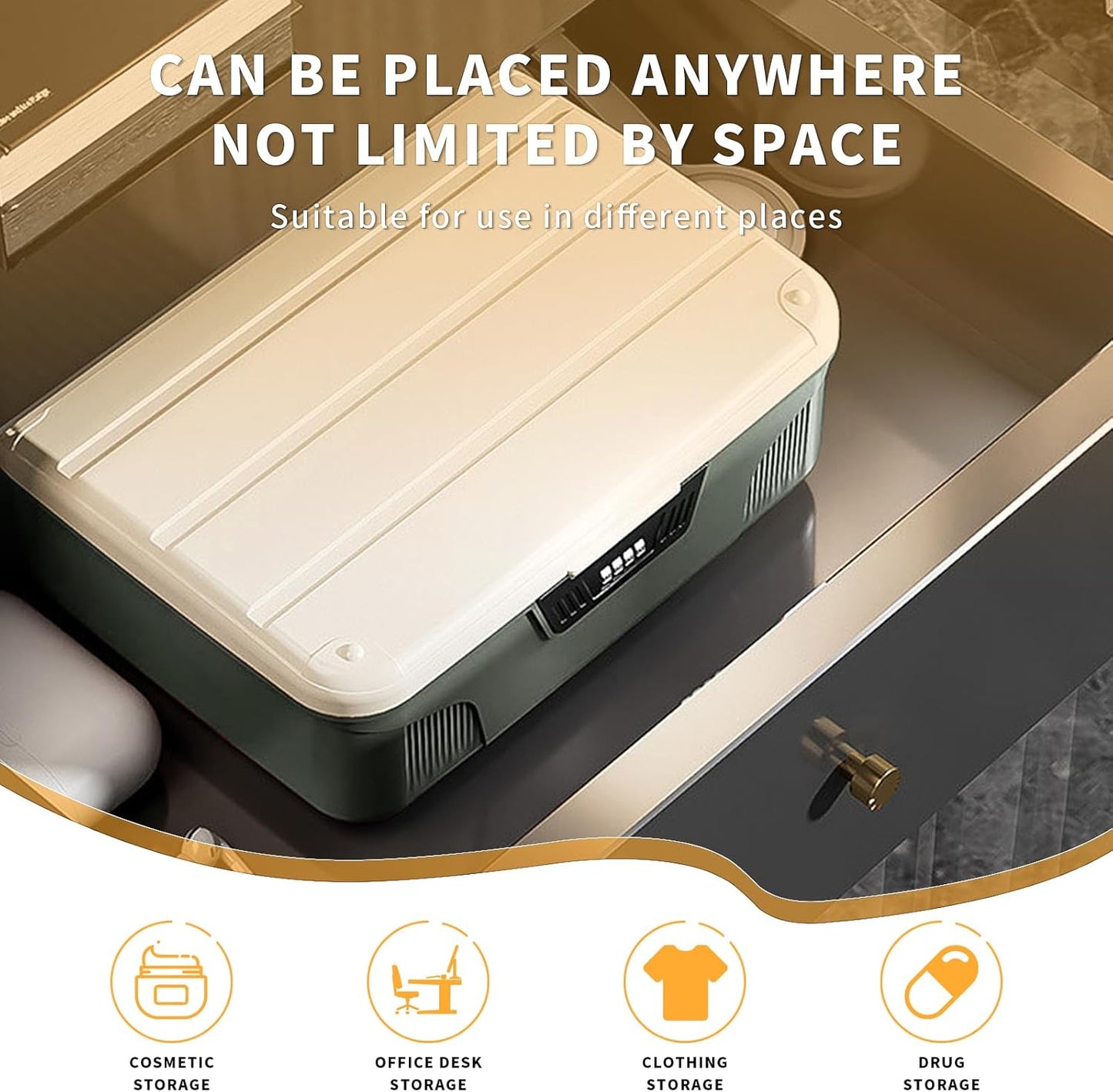 Storage Bin - 4.2 Gallon Locking Container with 4-Digit Combination Lock, Stackable Plastic Organizer Box for Usable As Item Organizer Or Office File Storage/Garage/Camping(Gray)