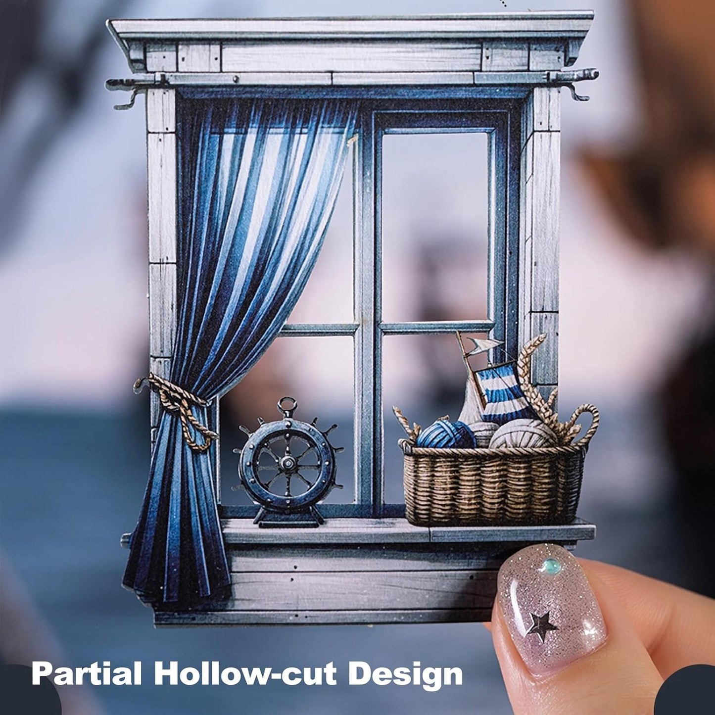 Nautical Scrapbook Stickers Set – 60PCS Vintage Maritime-Themed Cardstock Stickers, Adhesive Die-Cuts for Journals, Crafts, Gift Tags, DIY Decor