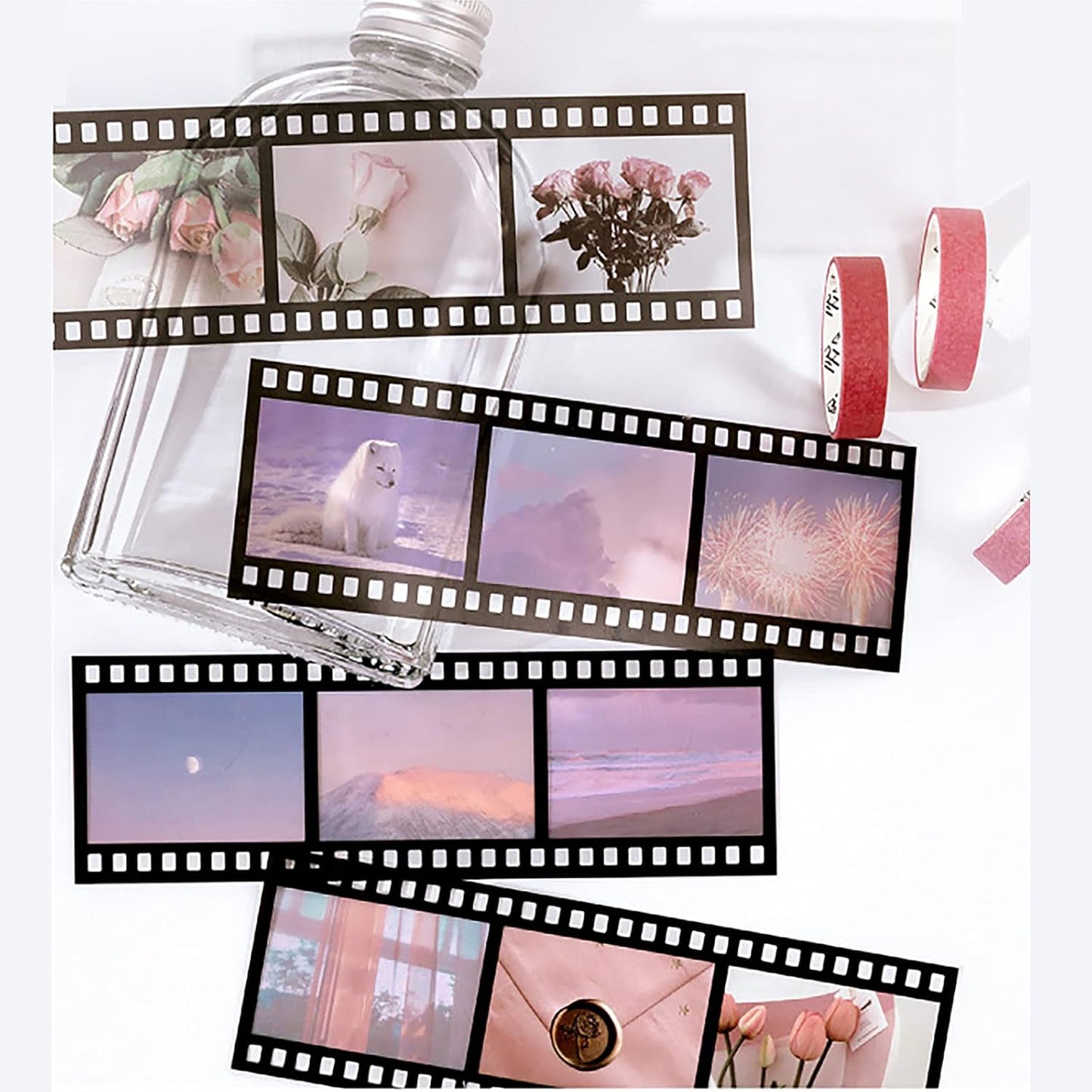 MAXLEAF 64PCS Literary Vintage Ins Style Scrapbook Bullets Journals Decoration Material Pack for DIY Scrapbook Album Decoration with Poster Tapes Stickers (Dream)