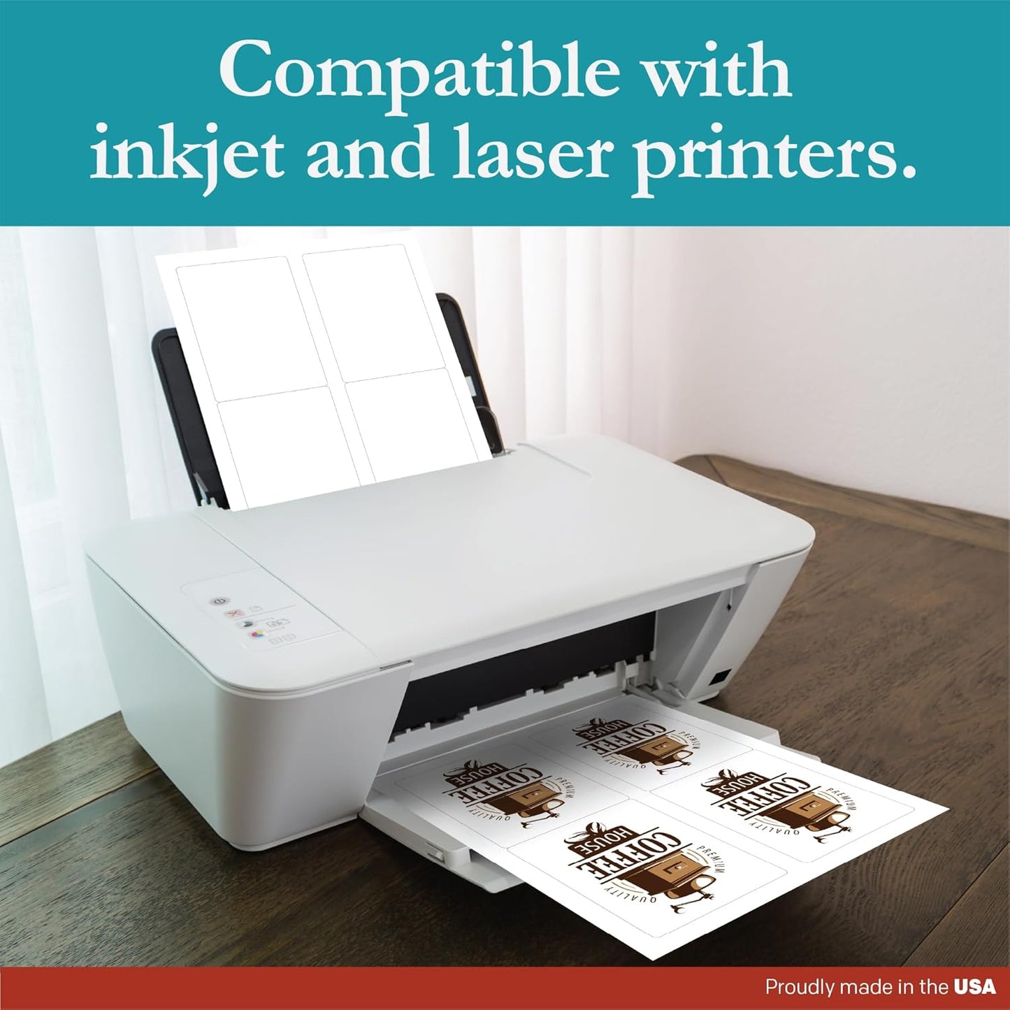 Premium Label Supply White Sticker Mailing/Shipping Labels – 3.5" x 5" – Laser/Inkjet Compatible – (4 per Sheet), 25 Sheets - 100 Total Adhesive Labels