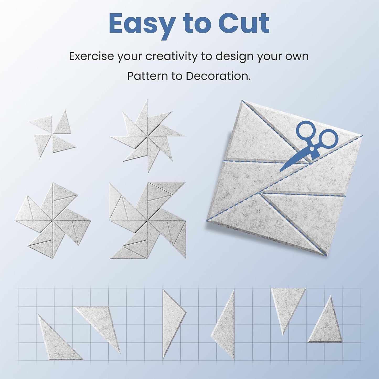 22 pack Acoustic Panels With Self-Adhesive, 12"X 12"X 0.4"Sound Proof Foam Panels, Sound Panels High Density, Soundproof Wall Panels for Home Studio Office Sliver Gray