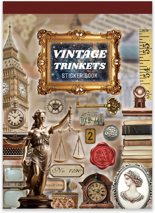 Vintage Sticker Book, 30 Sheets 308 Pcs Aesthetics Stickers for Journaling Scrapbooking Bullet Journals Planners Letter Card Making